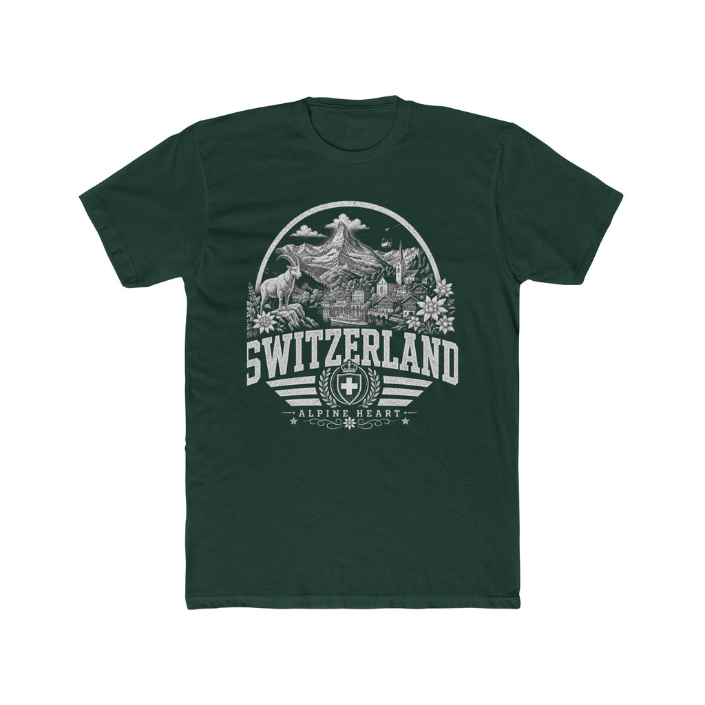 Switzerland vintage landmarks men's tee — iconic landmark design | Nameshi Destinations (view 7)