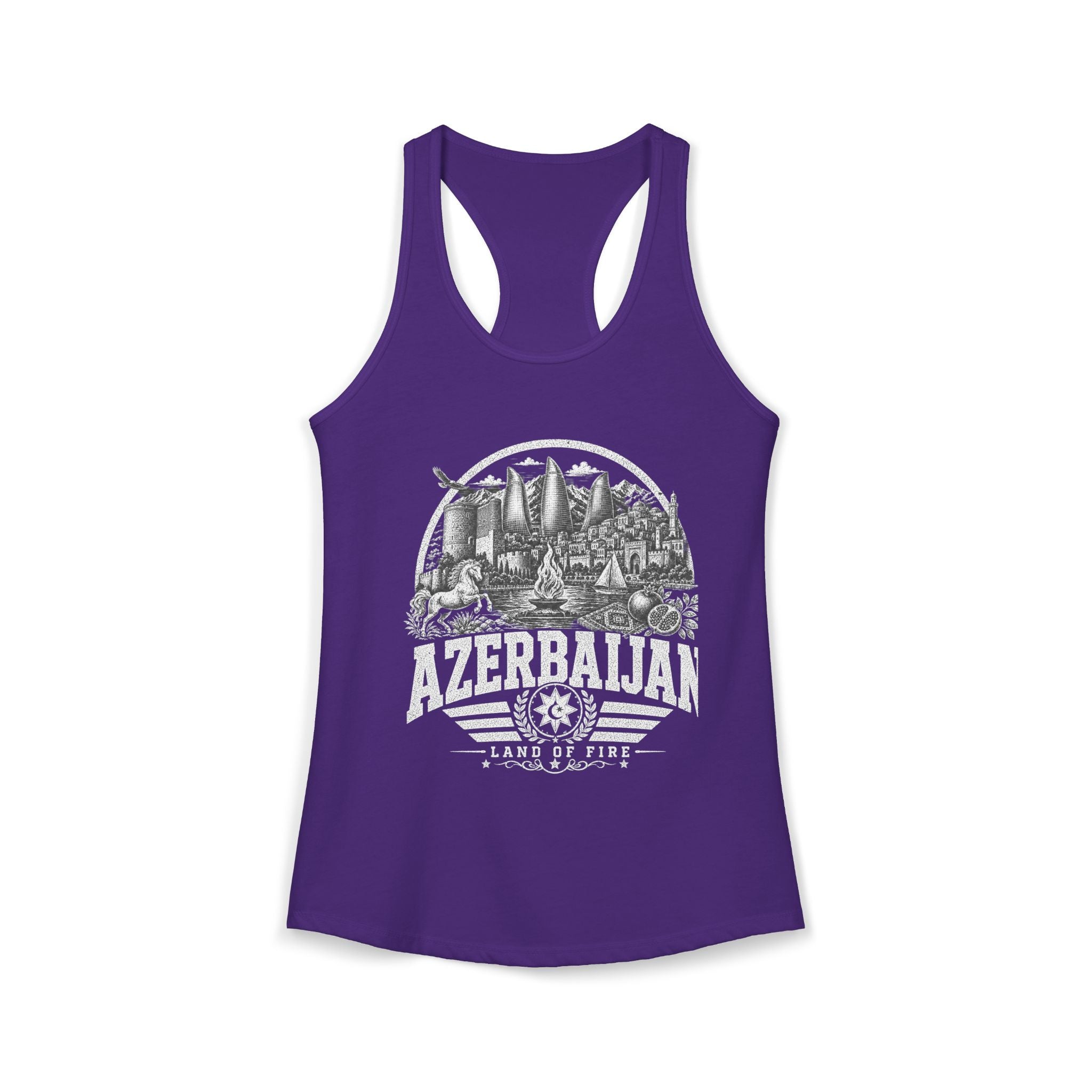 Azerbaijan vintage landmarks tank top — iconic landmark design | Nameshi Destinations (view 13)