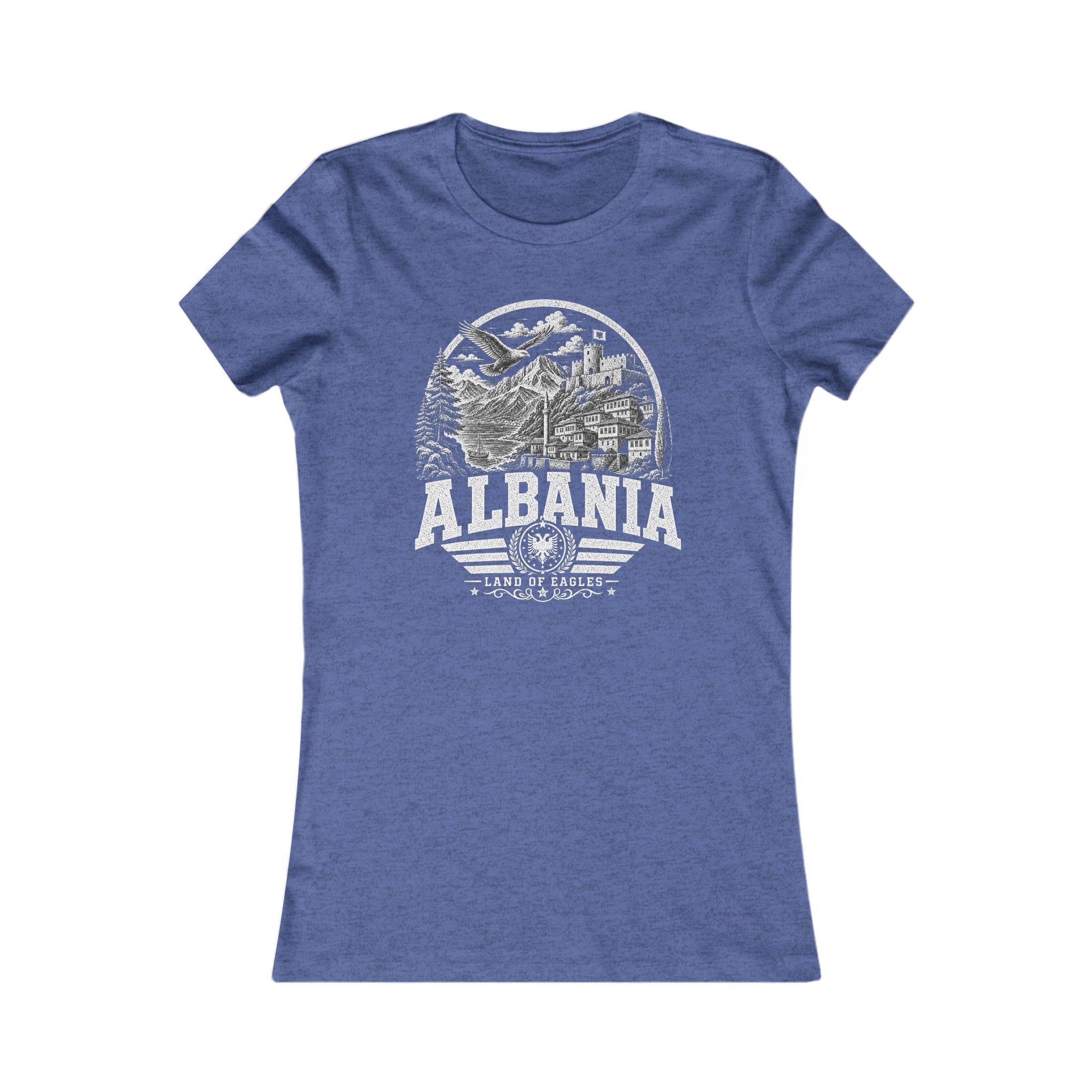 Albania vintage landmarks women's tee — iconic landmark design | Nameshi Destinations (view 13)