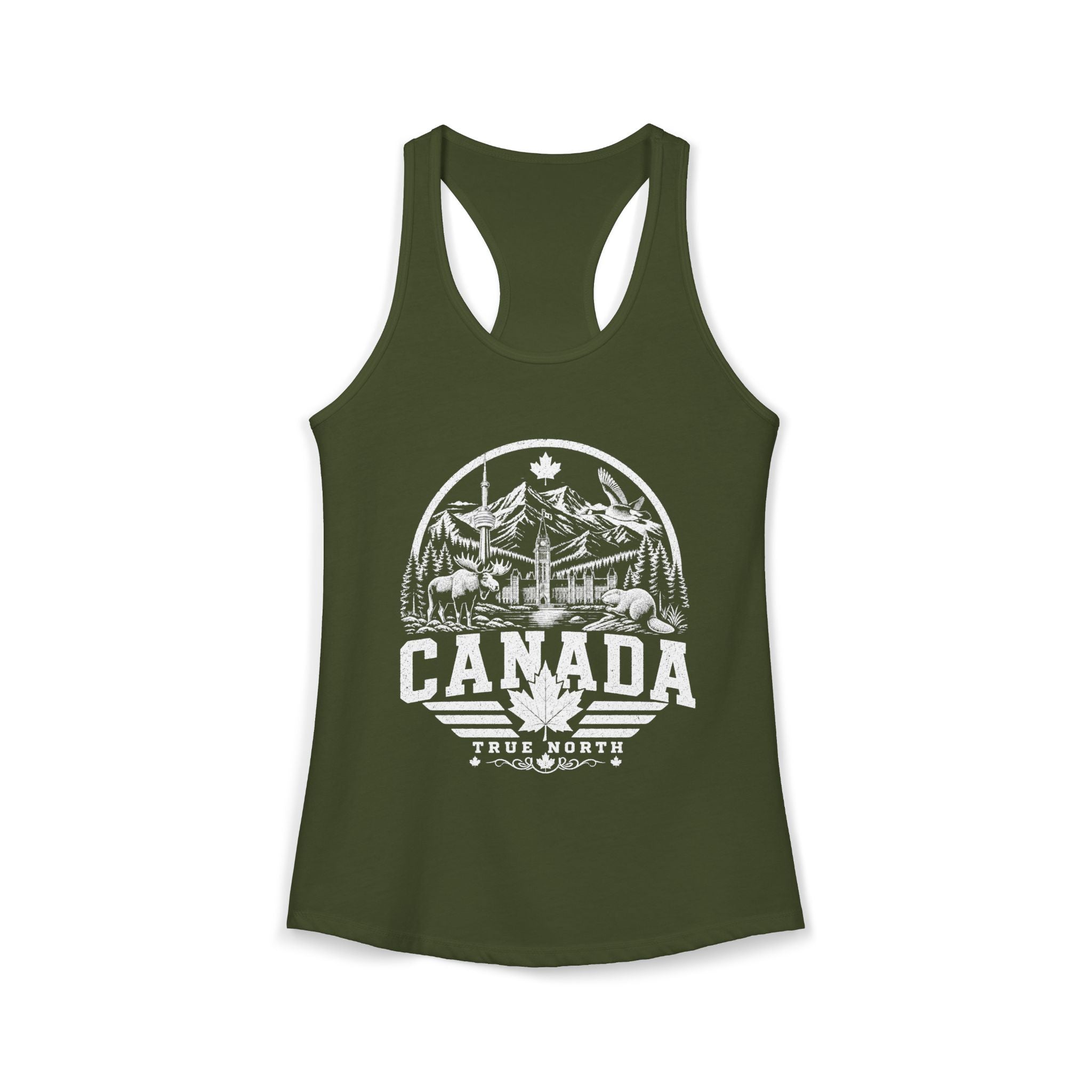 Canada vintage landmarks tank top — iconic landmark design | Nameshi Destinations (view 6)