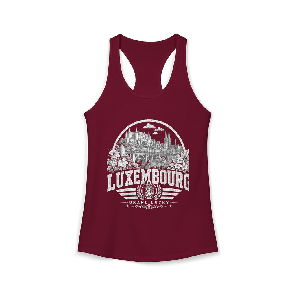Luxembourg vintage landmarks tank top — iconic landmark design | Nameshi Destinations (view 16)