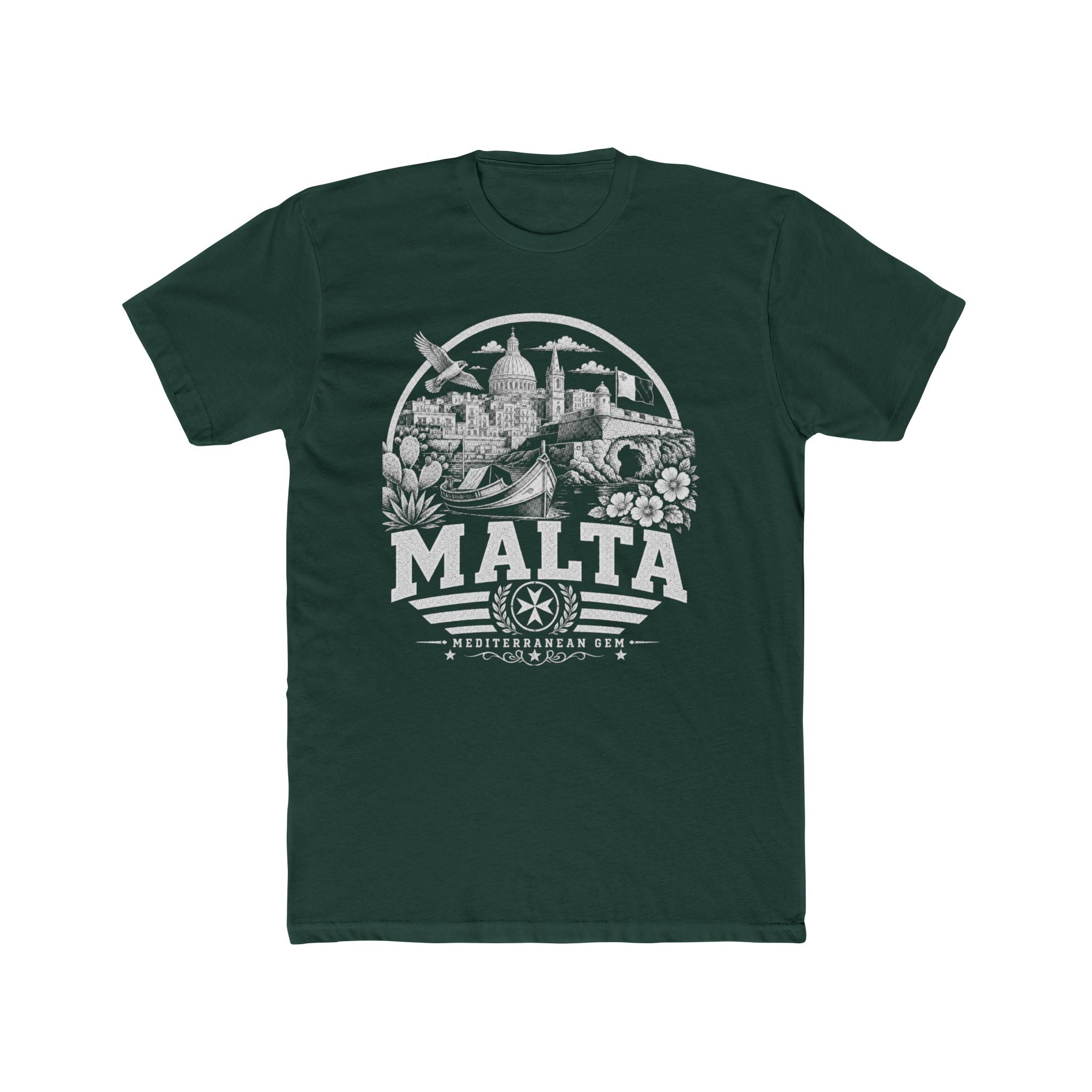 Malta vintage landmarks men's tee — iconic landmark design | Nameshi Destinations (view 7)