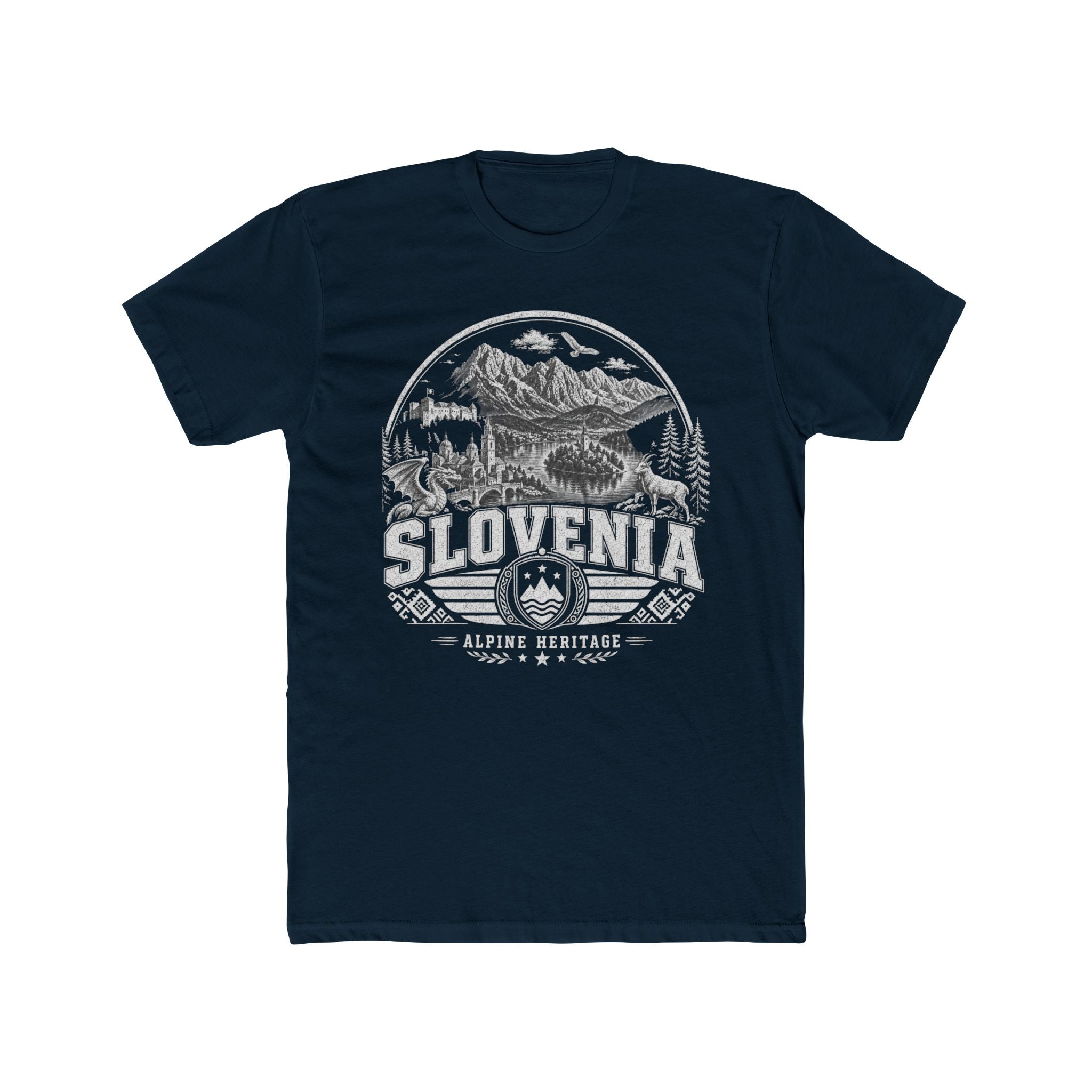 Slovenia vintage landmarks men's tee — iconic landmark design | Nameshi Destinations (view 12)