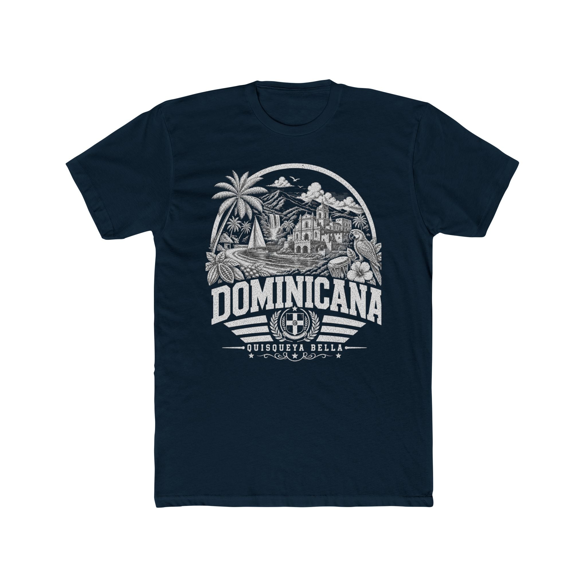República Dominicana vintage landmarks men's tee — iconic landmark design | Nameshi Destinations (view 12)