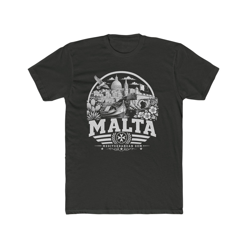Malta vintage landmarks men's tee — iconic landmark design | Nameshi Destinations (view 5)