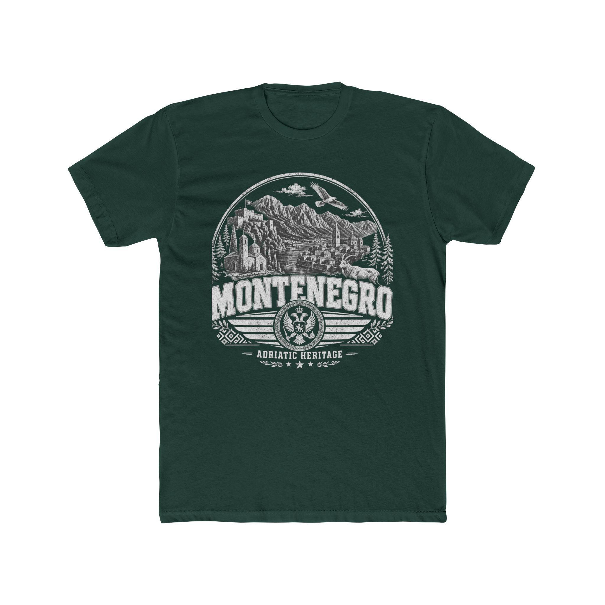 Montenegro vintage landmarks men's tee — iconic landmark design | Nameshi Destinations (view 7)