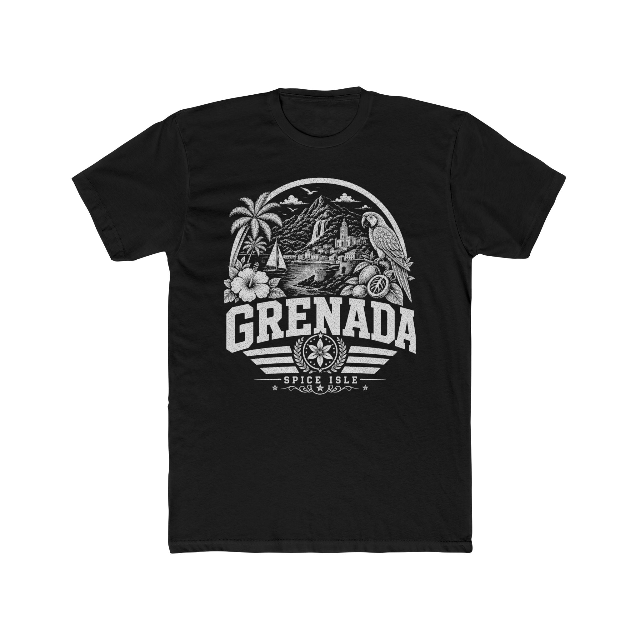 Grenada vintage landmarks men's tee — iconic landmark design | Nameshi Destinations (view 2)