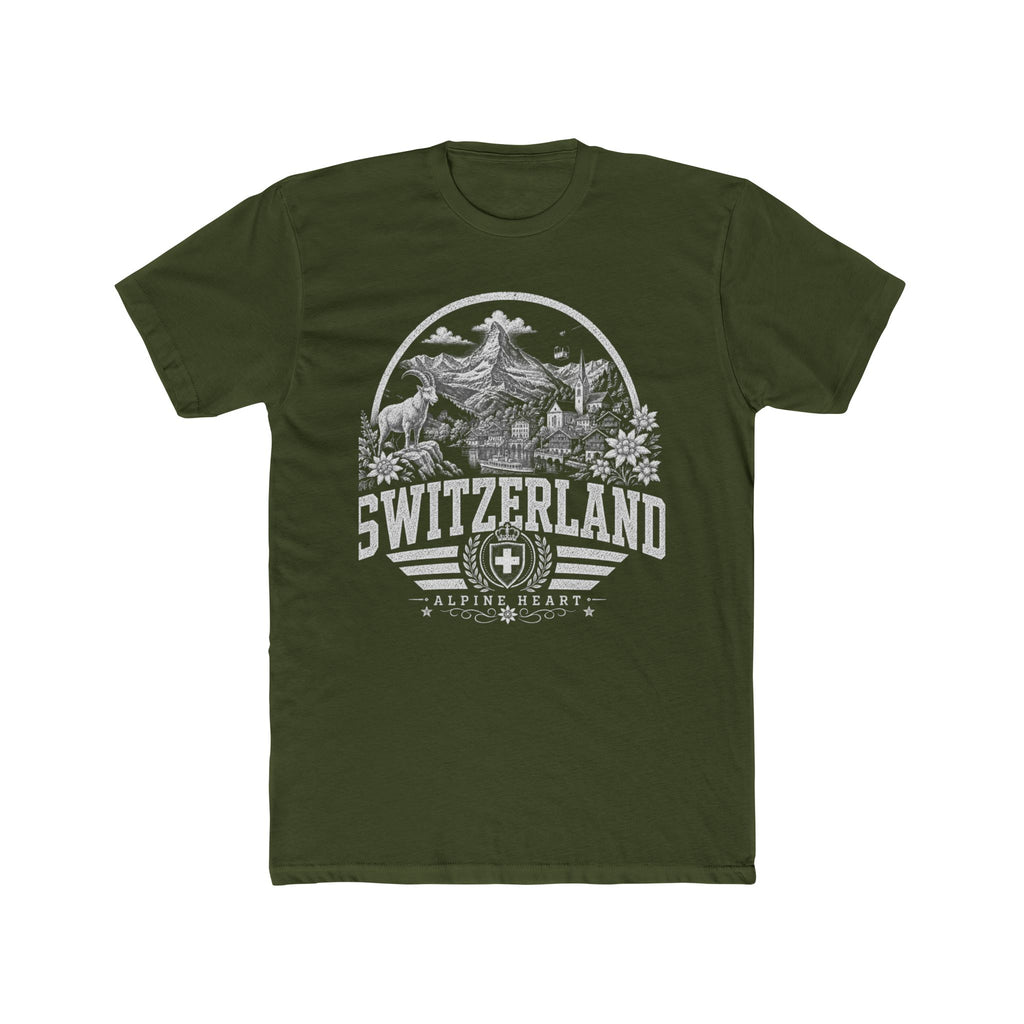 Switzerland vintage landmarks men's tee — iconic landmark design | Nameshi Destinations (view 4)
