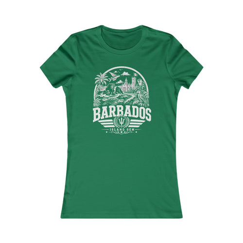Barbados vintage landmarks women's tee — iconic landmark design | Nameshi Destinations (view 2)