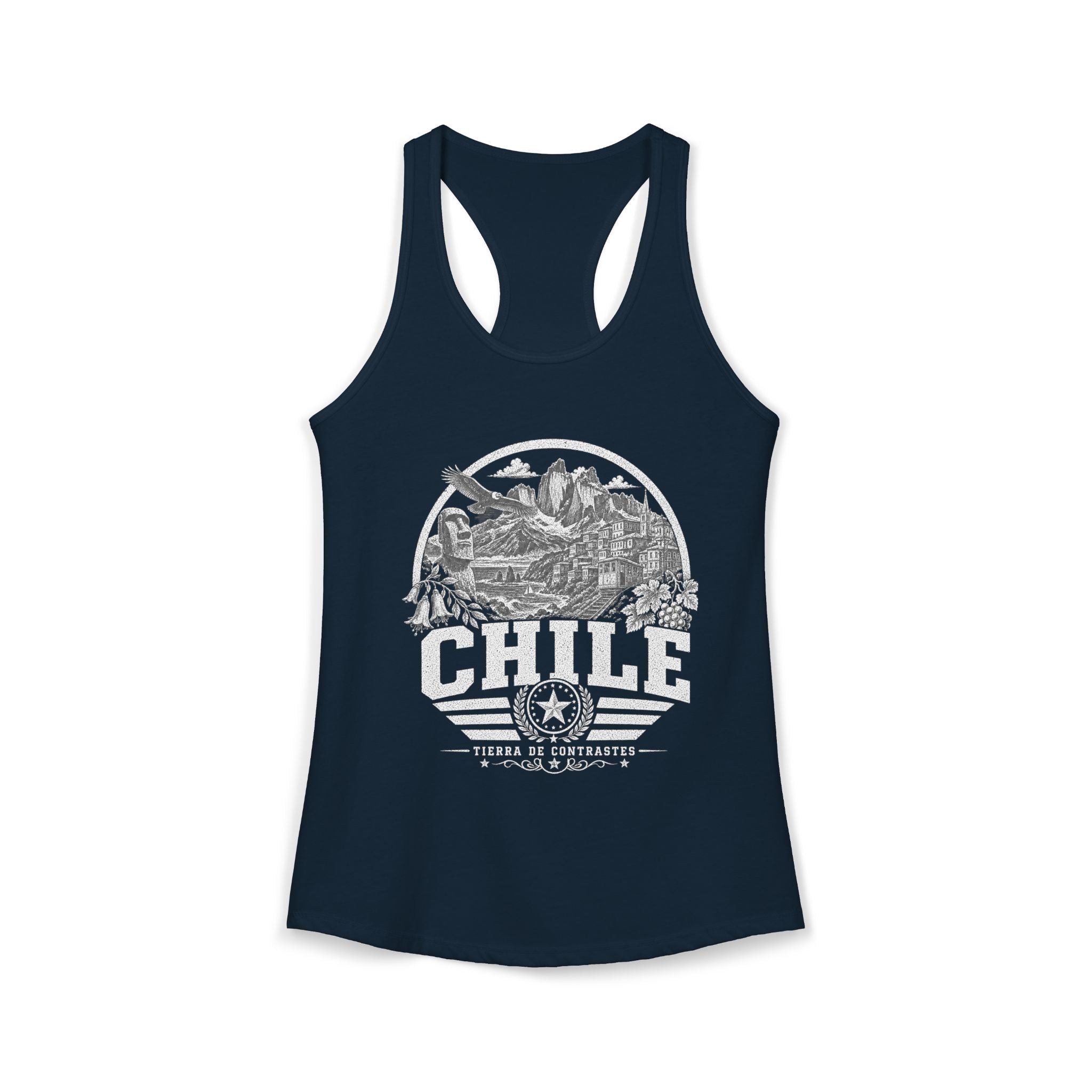 Chile vintage landmarks tank top — iconic landmark design | Nameshi Destinations (view 11)