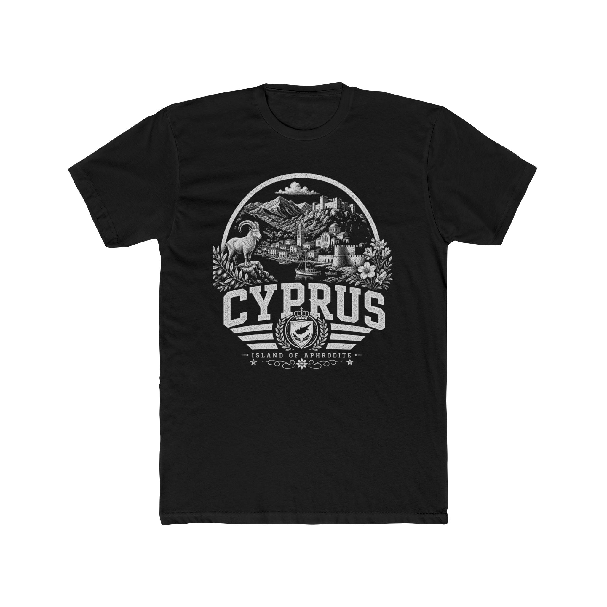 Cyprus vintage landmarks men's tee — iconic landmark design | Nameshi Destinations (view 2)