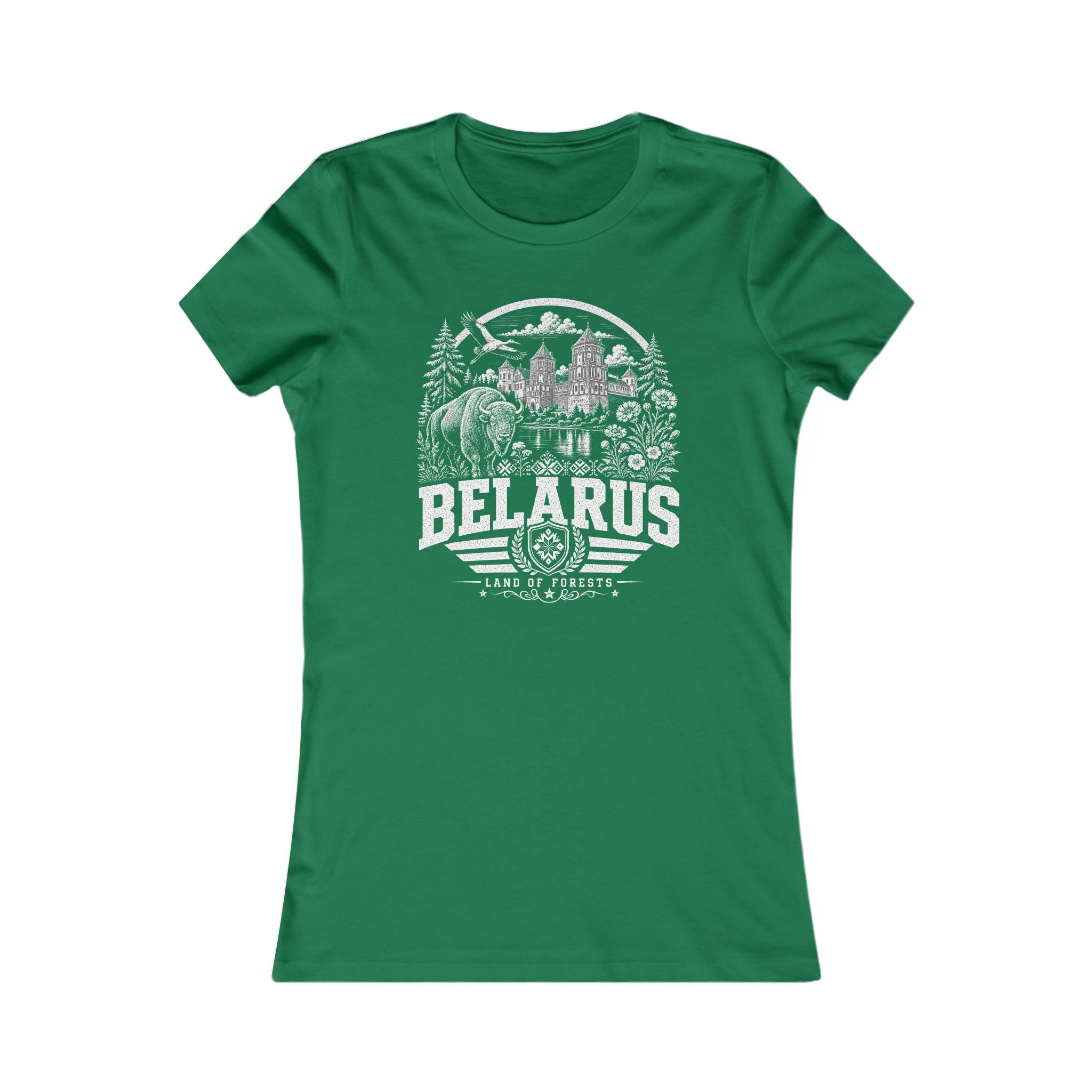 Belarus vintage landmarks women's tee — iconic landmark design | Nameshi Destinations (view 2)
