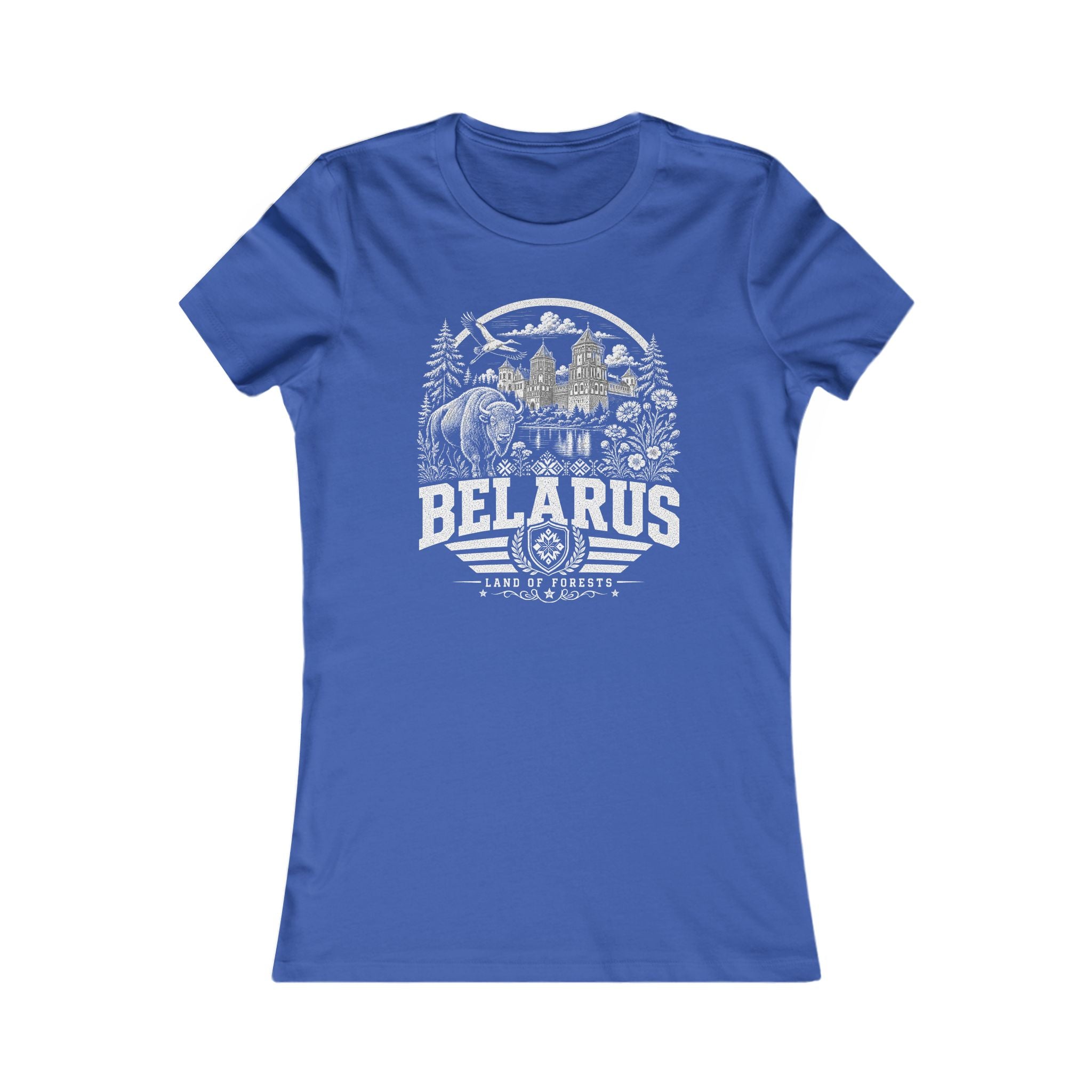 Belarus vintage landmarks women's tee — iconic landmark design | Nameshi Destinations (view 3)