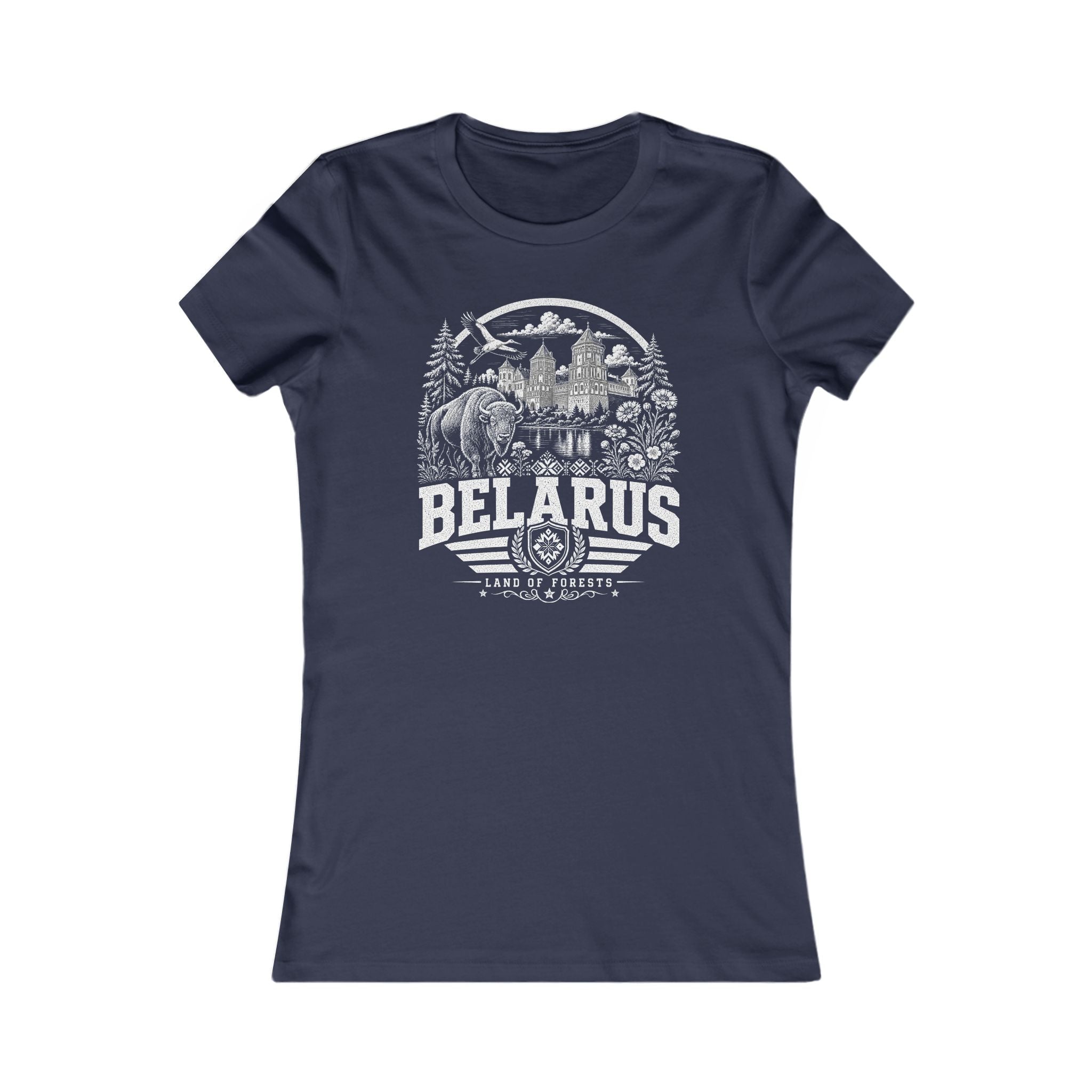 Belarus vintage landmarks women's tee — iconic landmark design | Nameshi Destinations (view 5)