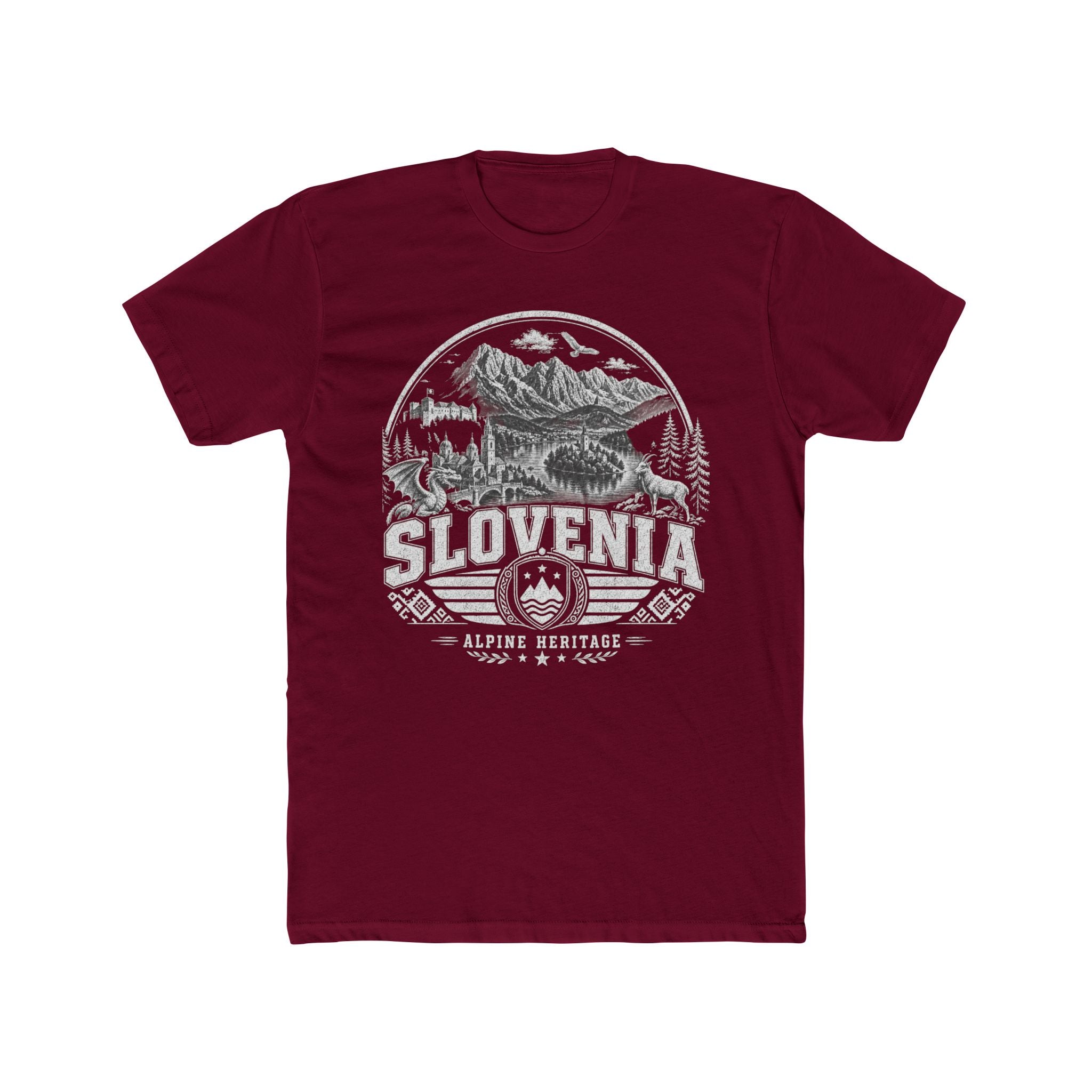 Slovenia vintage landmarks men's tee — iconic landmark design | Nameshi Destinations (view 14)