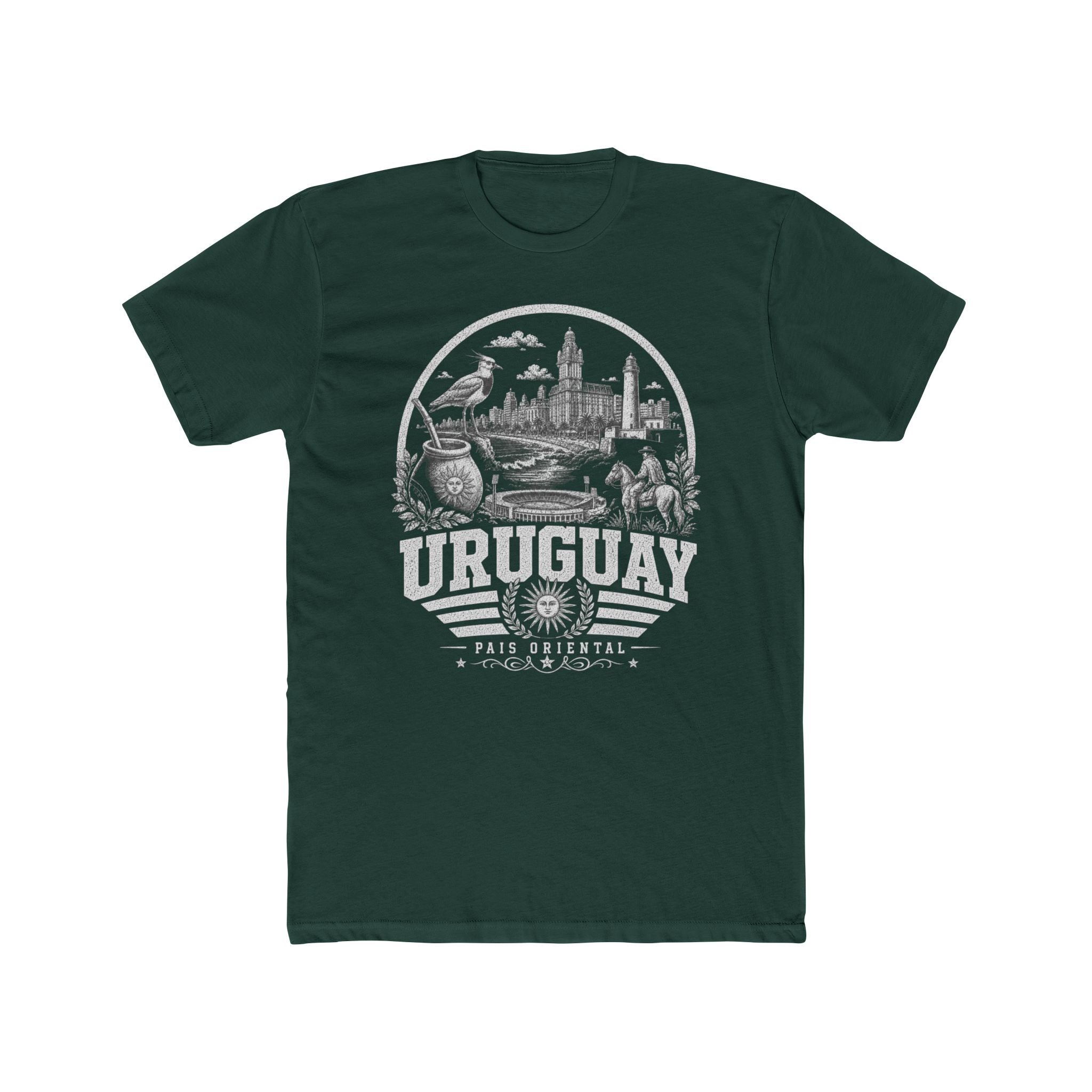 Uruguay vintage landmarks men's tee — iconic landmark design | Nameshi Destinations (view 7)