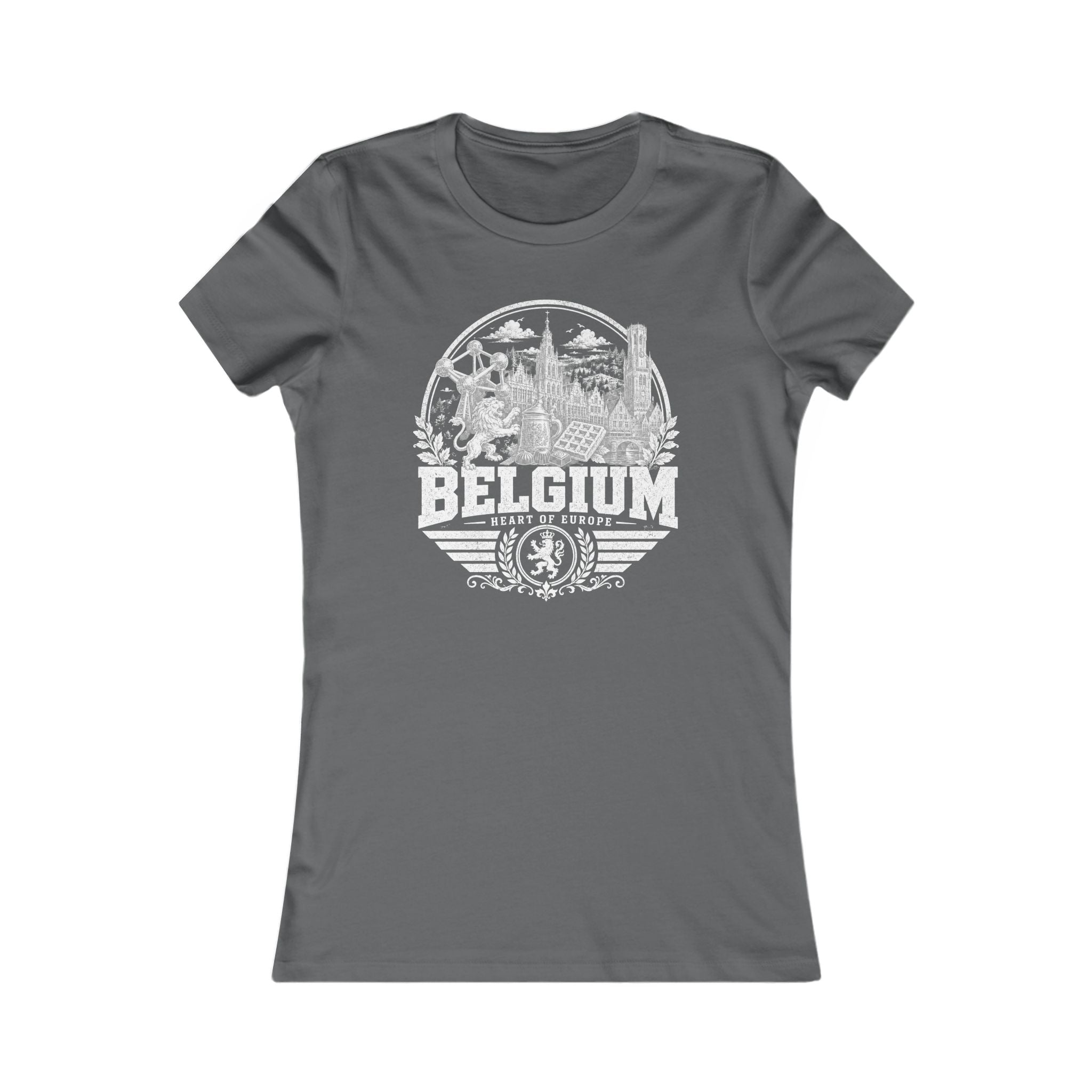 Belgium vintage landmarks women's tee — iconic landmark design | Nameshi Destinations (view 11)