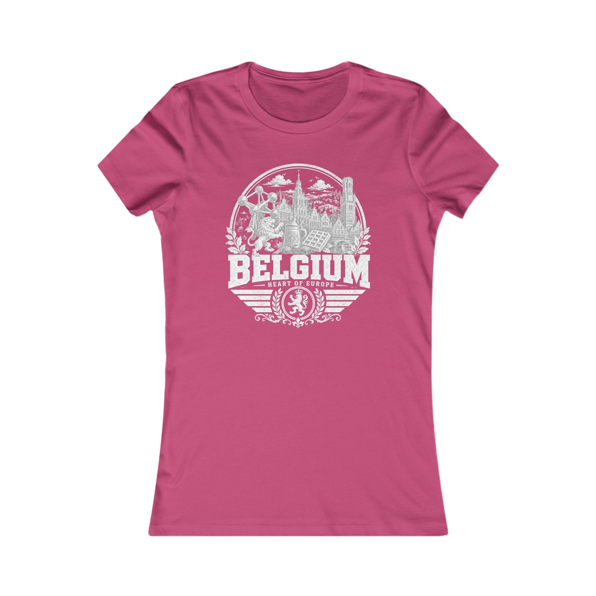 Belgium vintage landmarks women's tee — iconic landmark design | Nameshi Destinations (view 16)