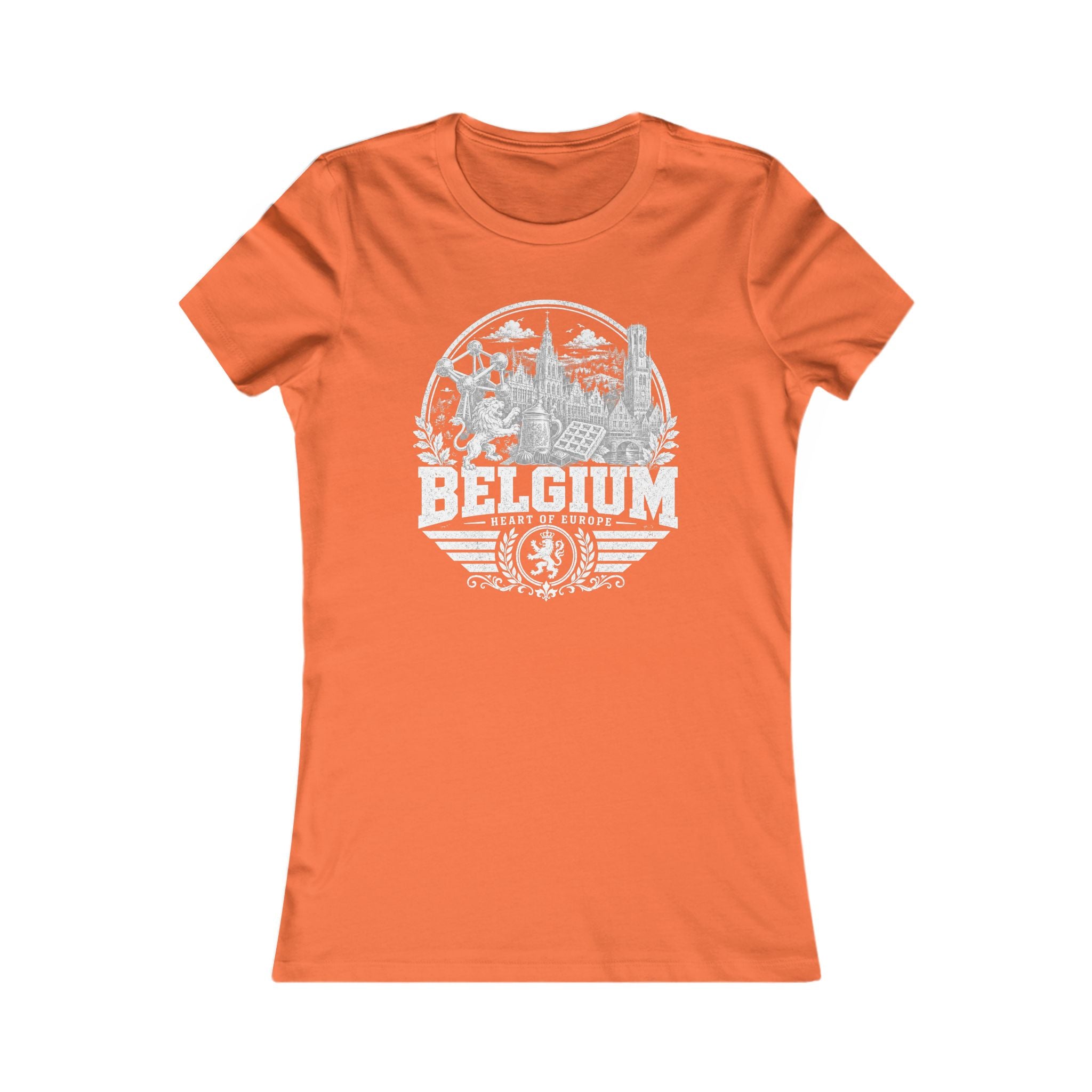 Belgium vintage landmarks women's tee — iconic landmark design | Nameshi Destinations (view 12)