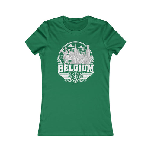 Belgium vintage landmarks women's tee — iconic landmark design | Nameshi Destinations (view 2)