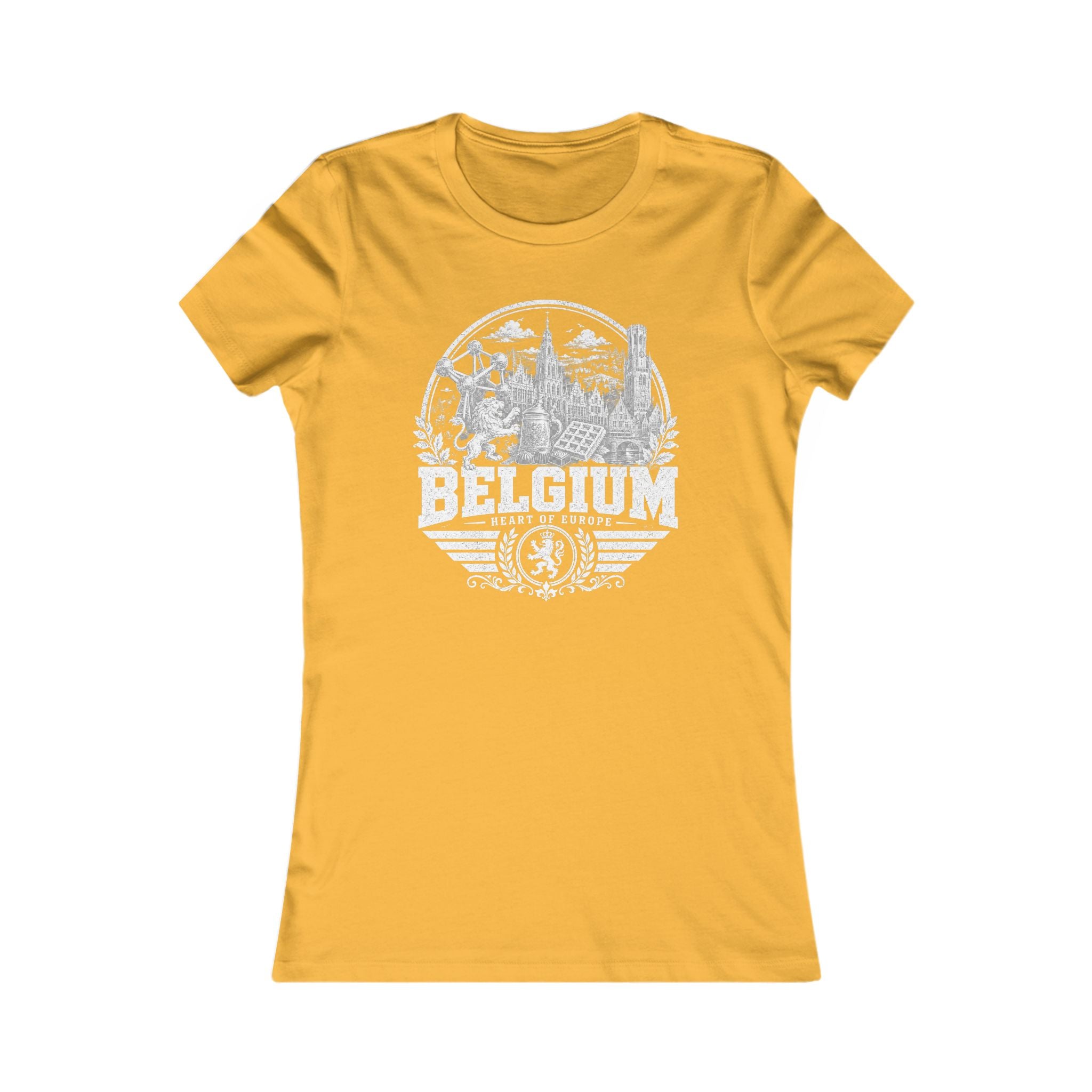 Belgium vintage landmarks women's tee — iconic landmark design | Nameshi Destinations (view 8)