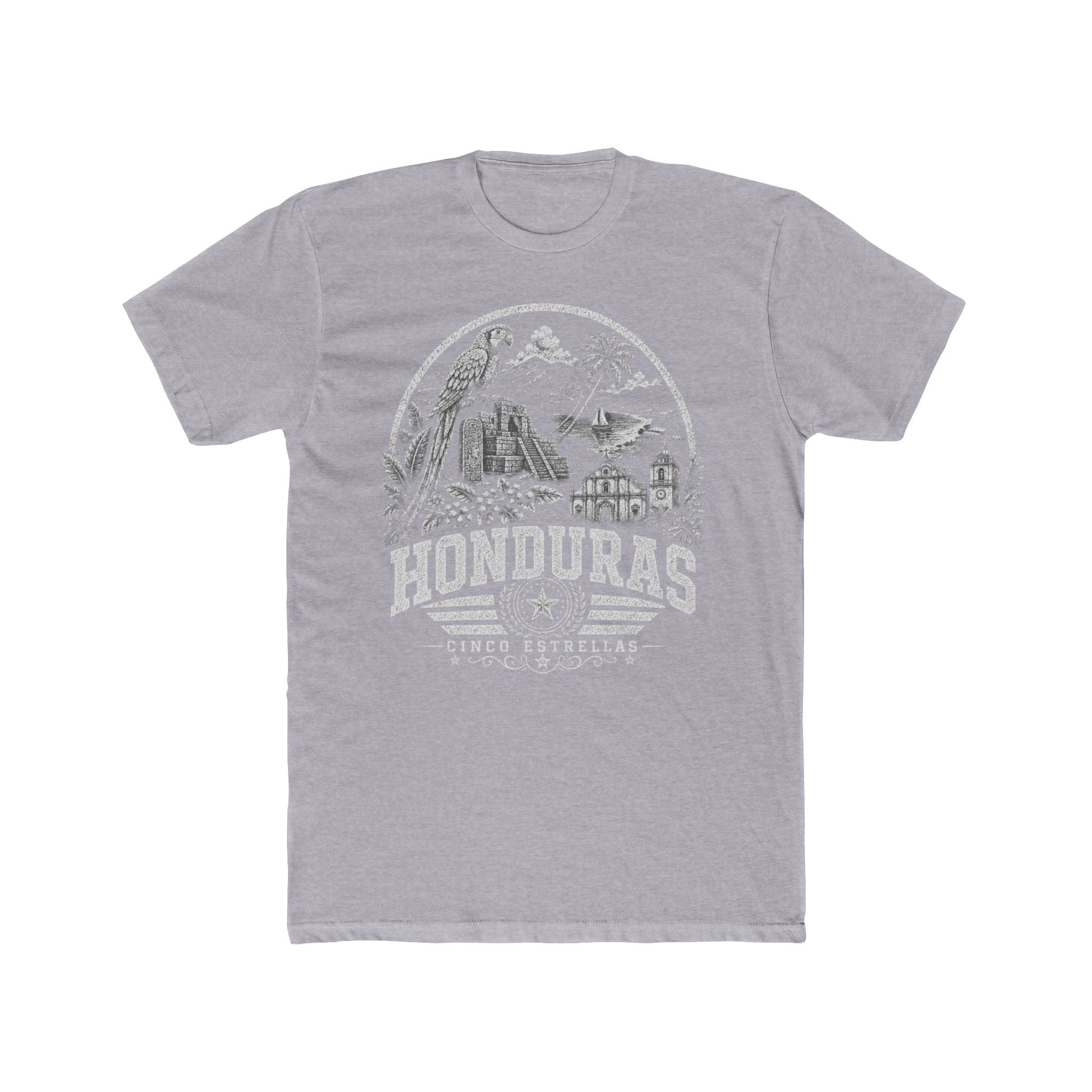 Honduras vintage landmarks men's tee — iconic landmark design | Nameshi Destinations (view 3)