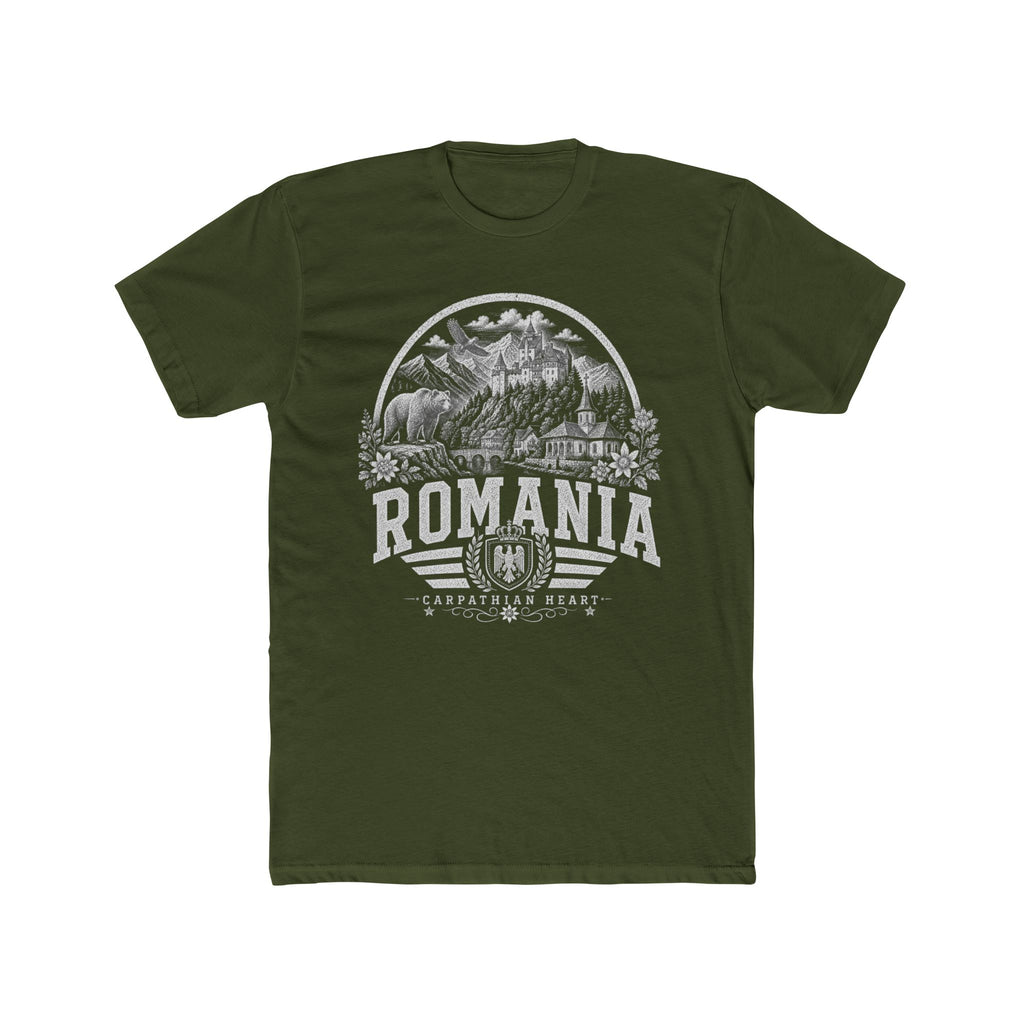 Romania vintage landmarks men's tee — iconic landmark design | Nameshi Destinations (view 4)