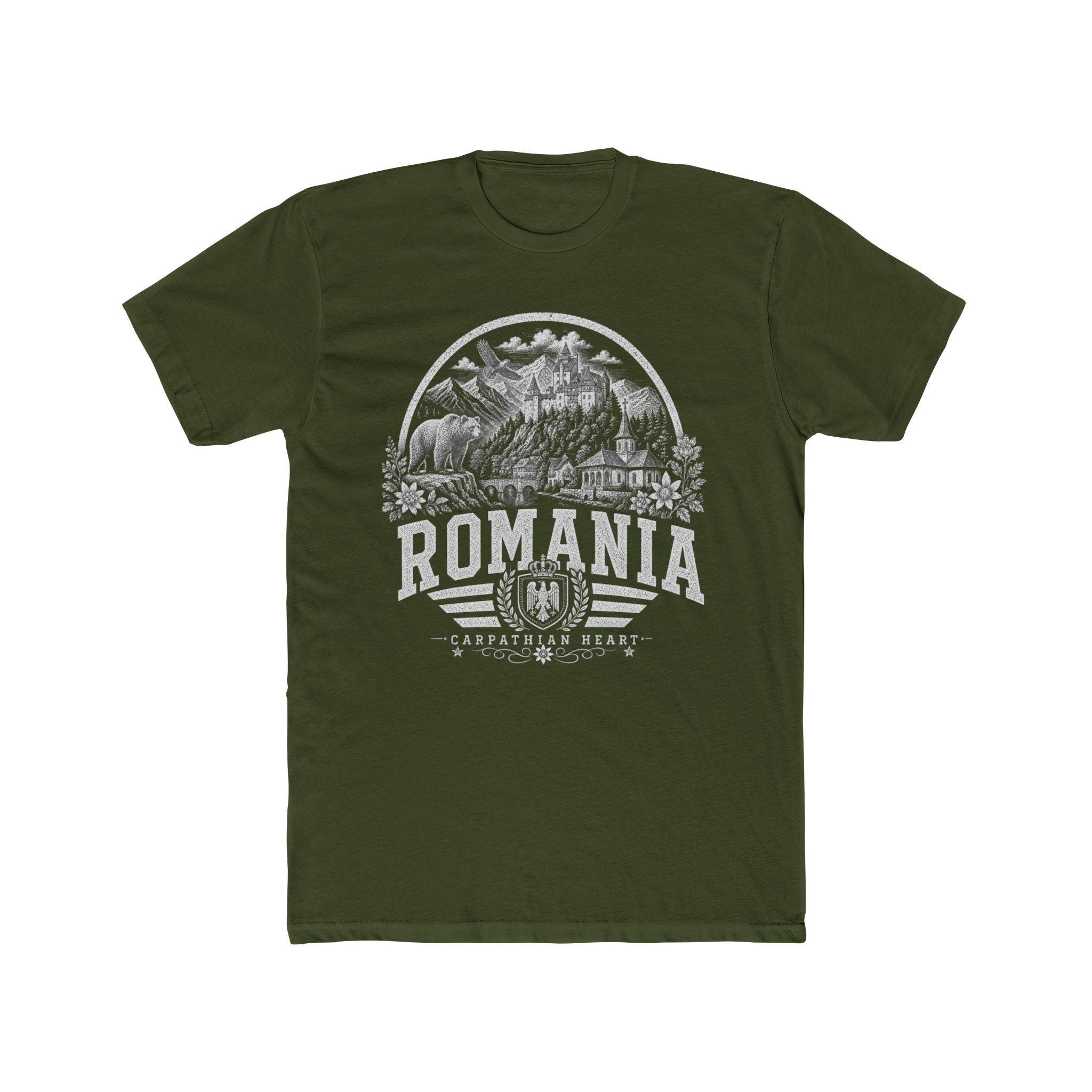 Romania vintage landmarks men's tee — iconic landmark design | Nameshi Destinations (view 4)