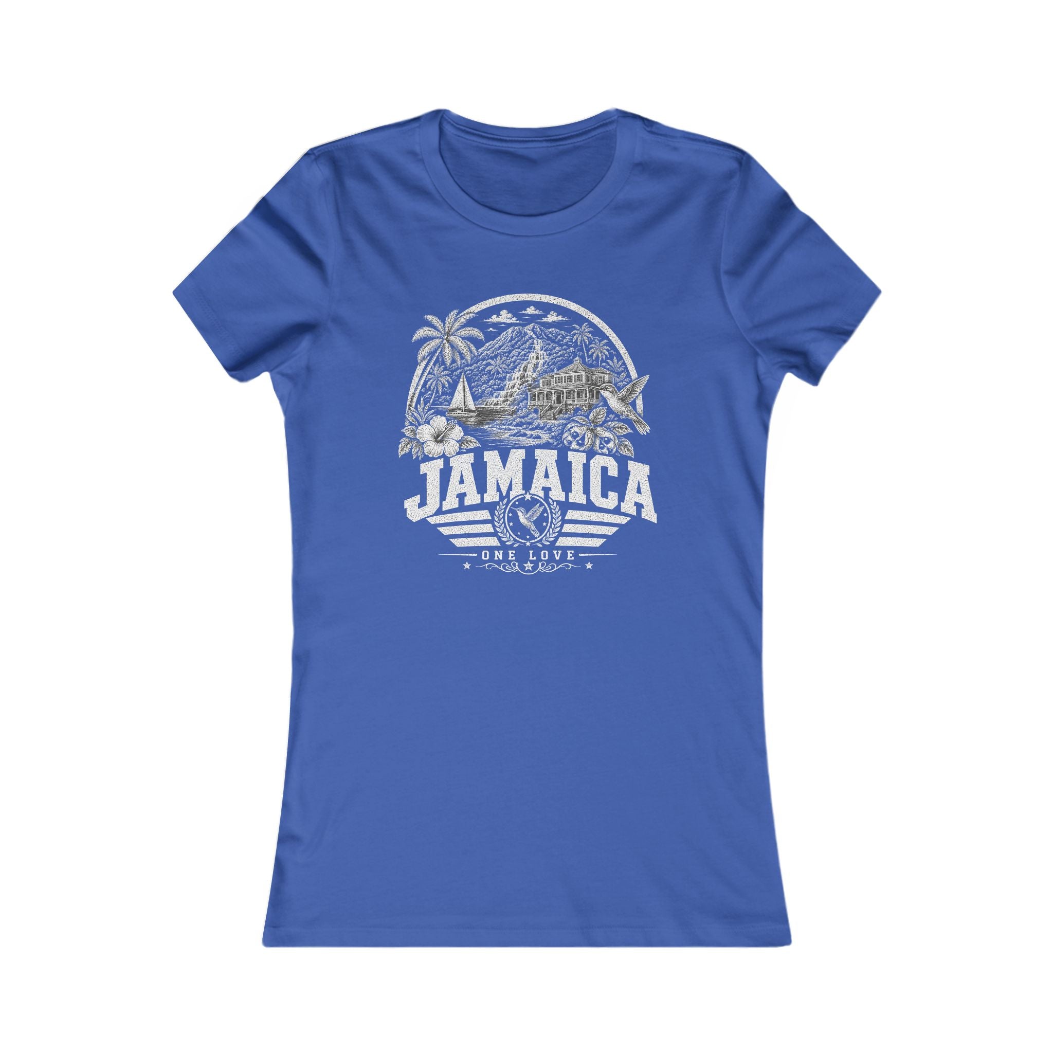 Jamaica vintage landmarks women's tee — iconic landmark design | Nameshi Destinations (view 3)