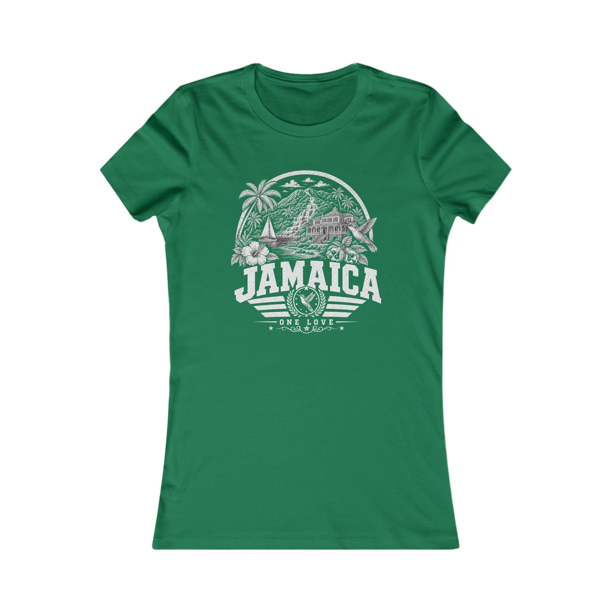 Jamaica vintage landmarks women's tee — iconic landmark design | Nameshi Destinations (view 2)