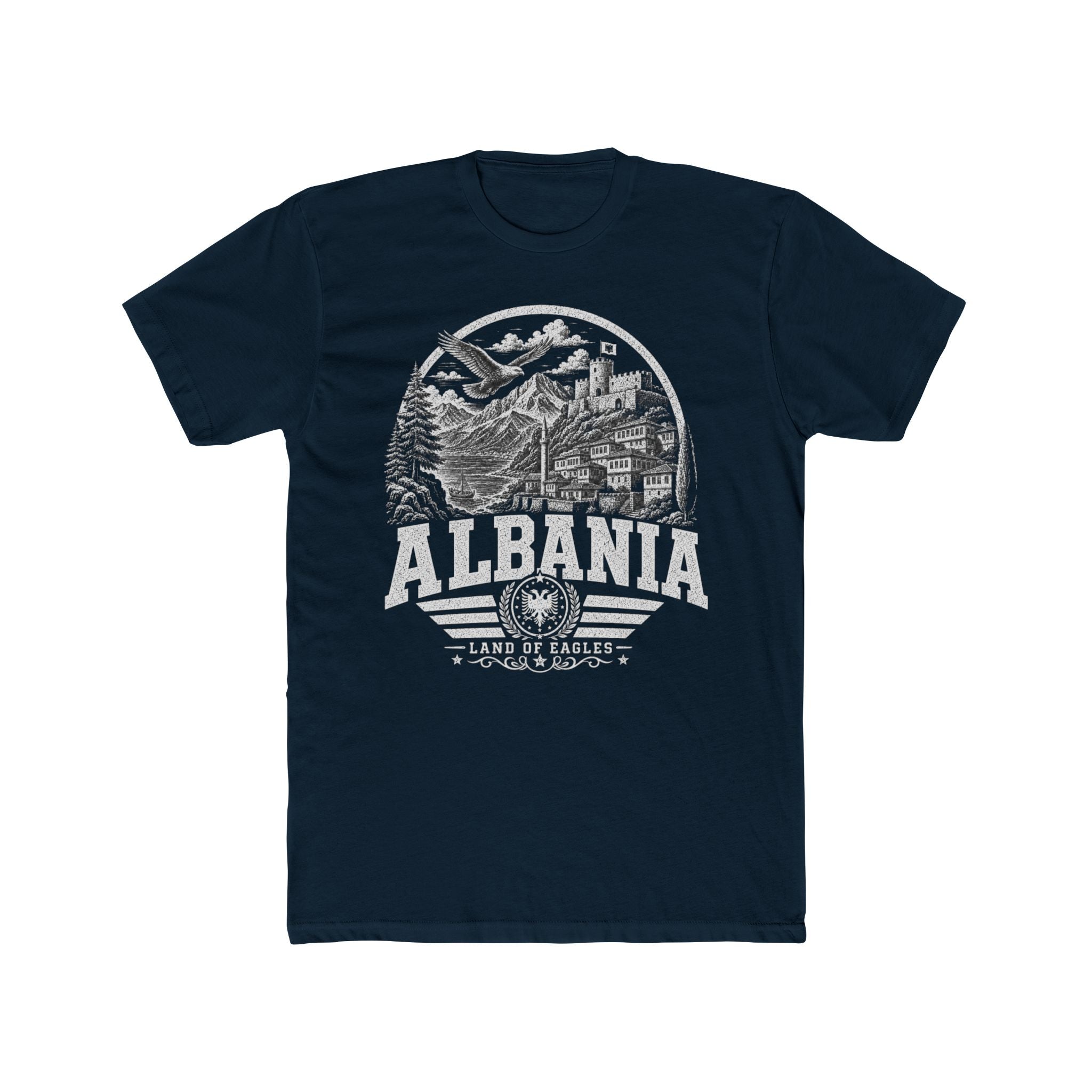 Albania vintage landmarks men's tee — iconic landmark design | Nameshi Destinations (view 12)
