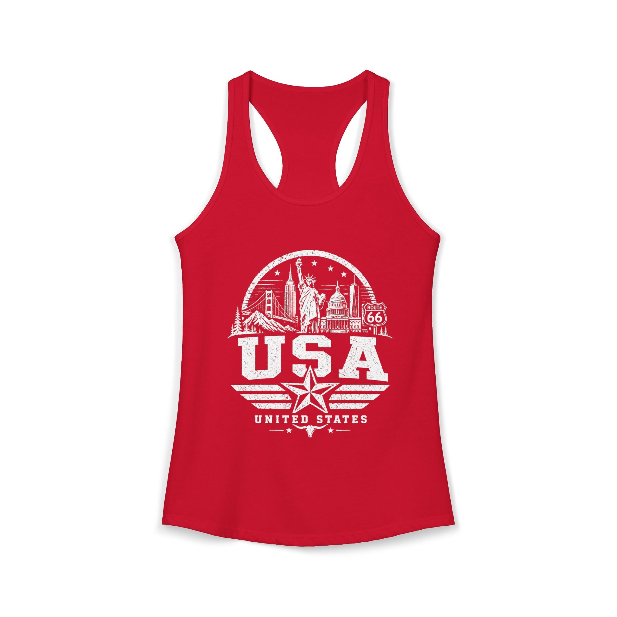 USA vintage landmarks tank top — iconic landmark design | Nameshi Destinations (view 14)