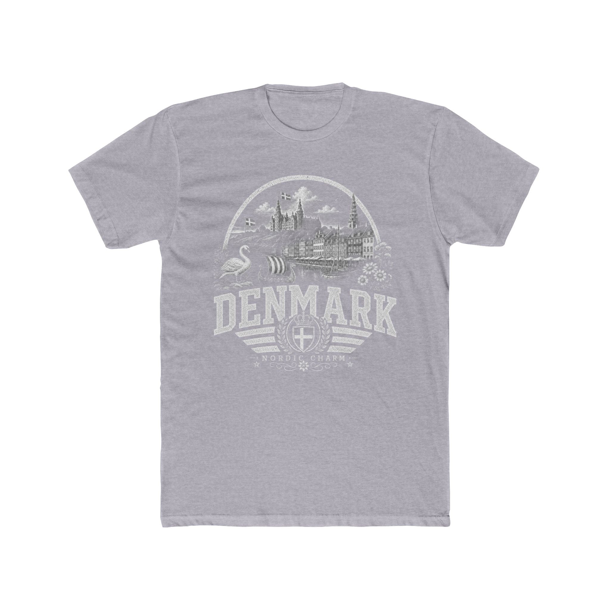 Denmark vintage landmarks men's tee — iconic landmark design | Nameshi Destinations (view 3)