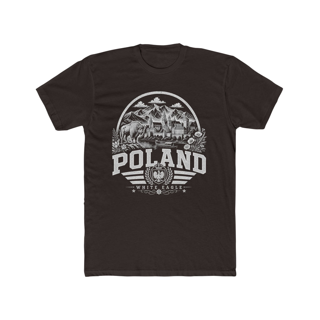 Poland vintage landmarks men's tee — iconic landmark design | Nameshi Destinations (view 1)