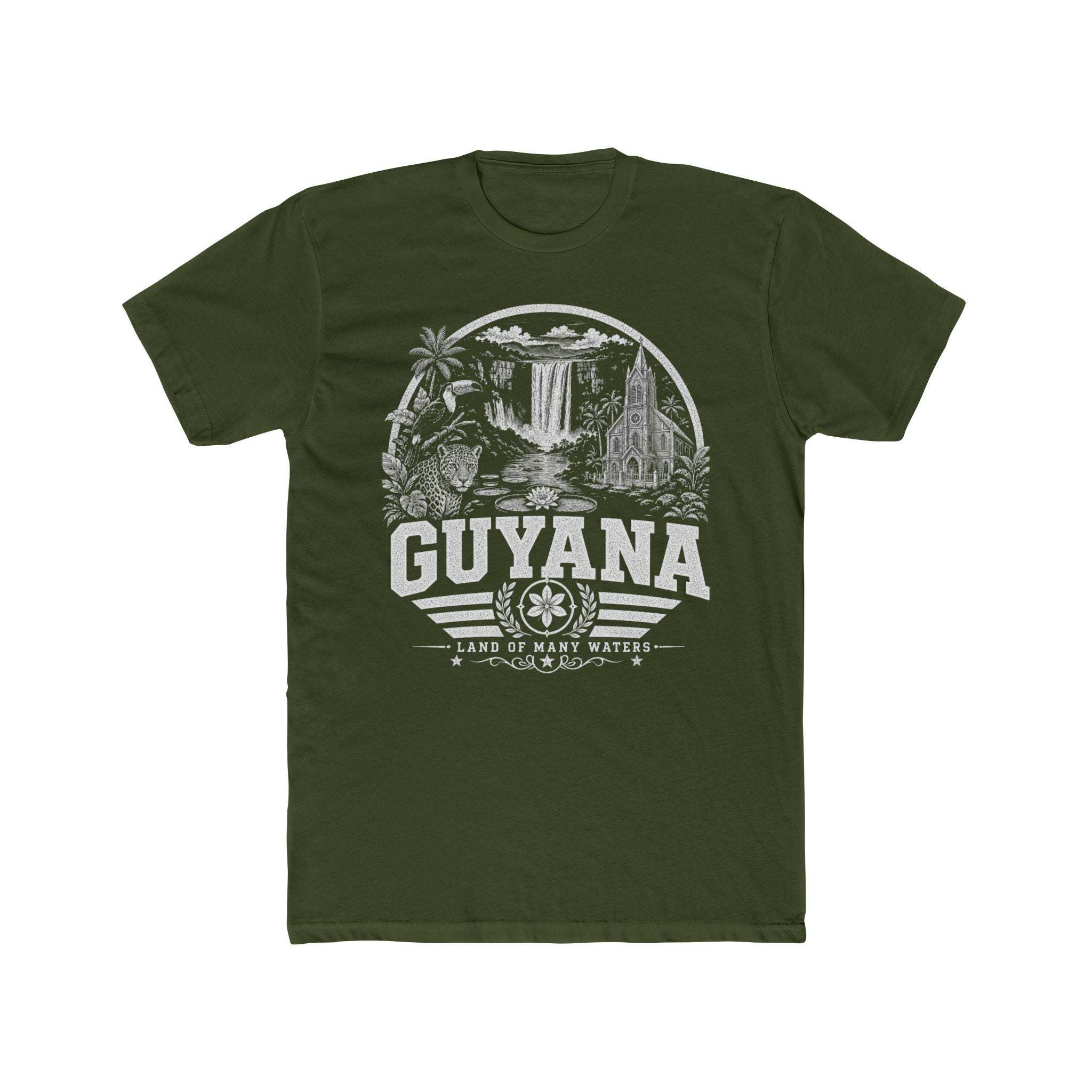 Guyana vintage landmarks men's tee — iconic landmark design | Nameshi Destinations (view 4)
