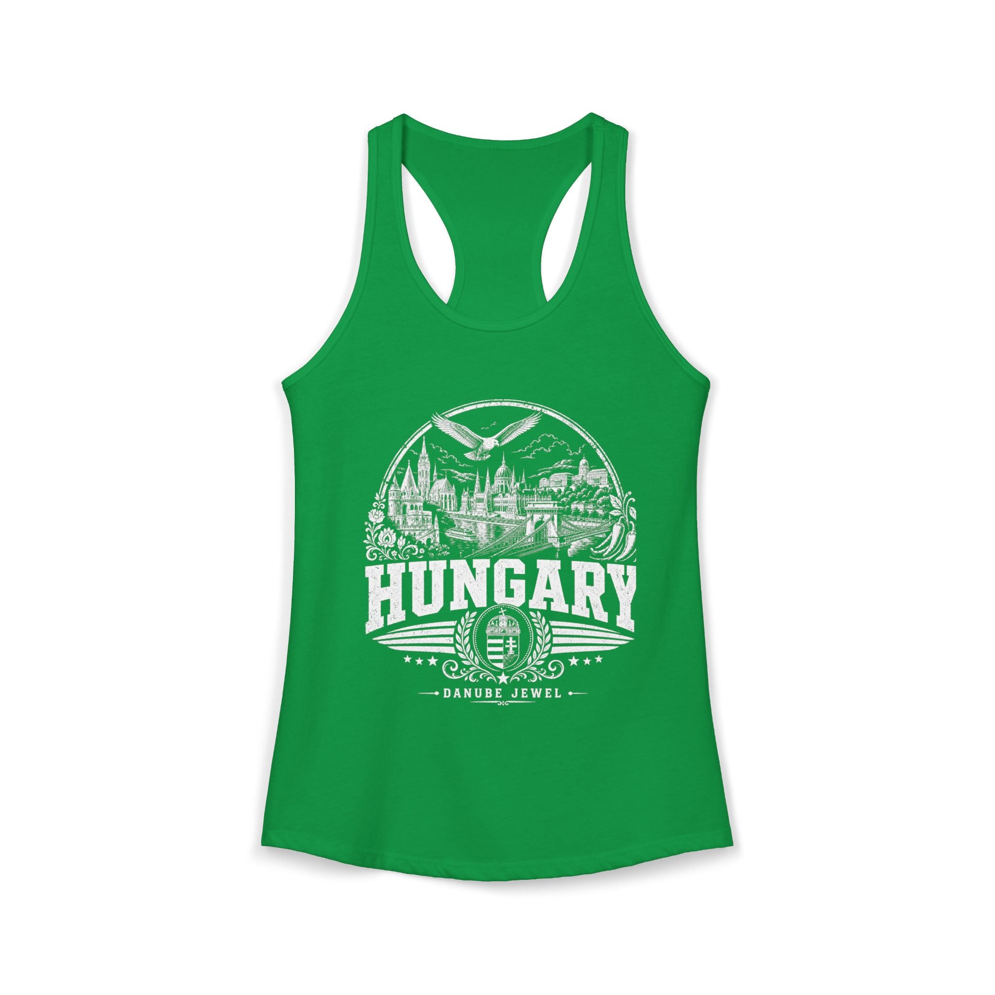 Hungary vintage landmarks tank top — iconic landmark design | Nameshi Destinations (view 7)