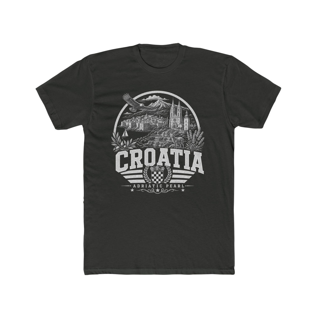 Croatia vintage landmarks men's tee — iconic landmark design | Nameshi Destinations (view 5)