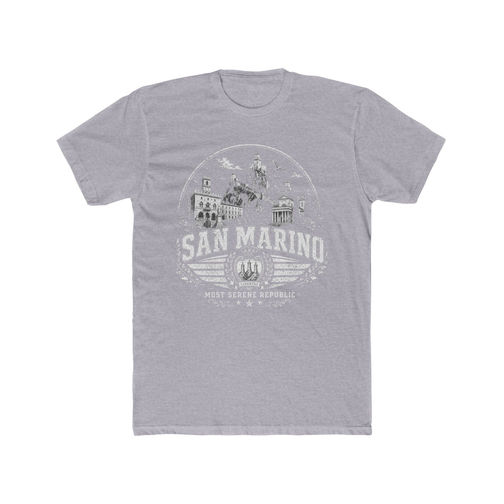San Marino vintage landmarks men's tee — iconic landmark design | Nameshi Destinations (view 3)