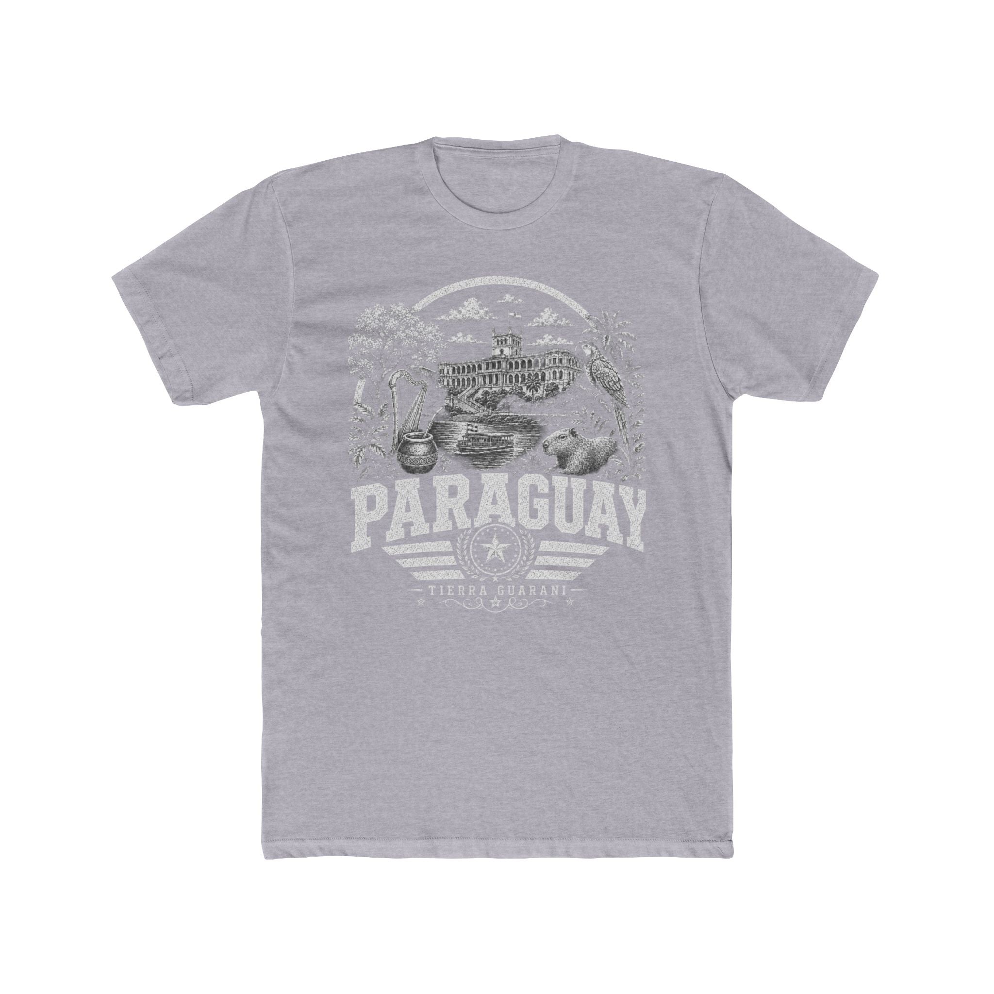 Paraguay vintage landmarks men's tee — iconic landmark design | Nameshi Destinations (view 3)