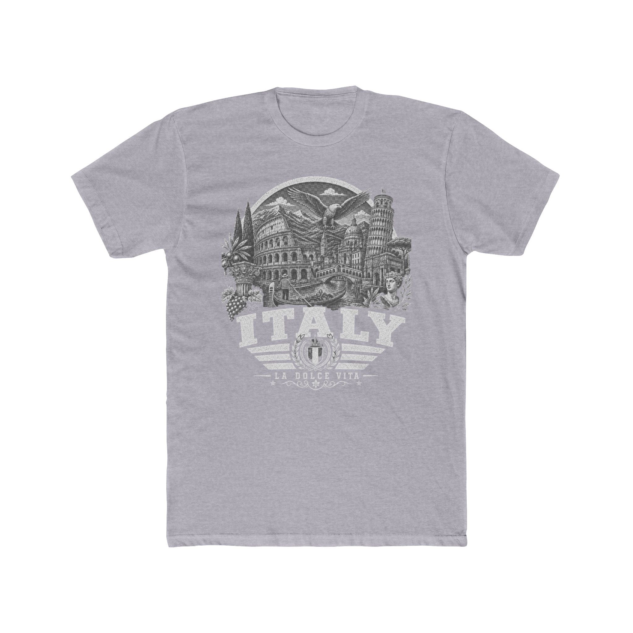 Italy vintage landmarks men's tee — iconic landmark design | Nameshi Destinations (view 3)
