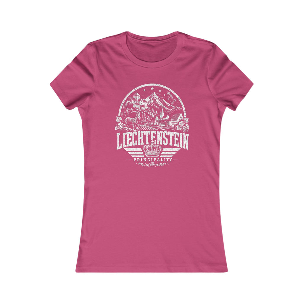 Liechtenstein vintage landmarks women's tee — iconic landmark design | Nameshi Destinations (view 16)