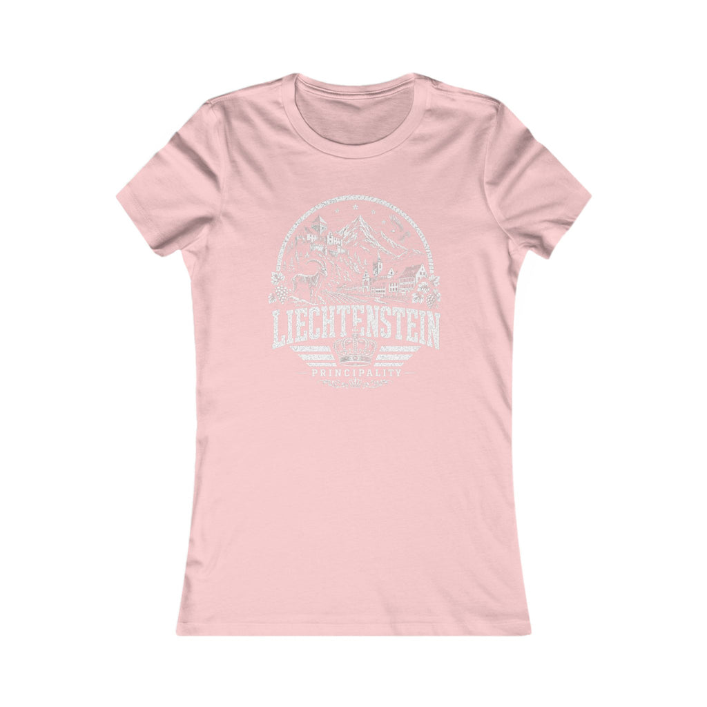 Liechtenstein vintage landmarks women's tee — iconic landmark design | Nameshi Destinations (view 7)
