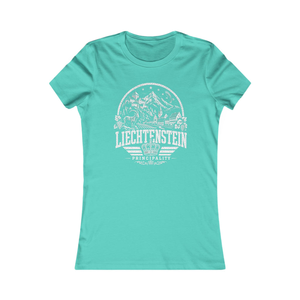 Liechtenstein vintage landmarks women's tee — iconic landmark design | Nameshi Destinations (view 14)