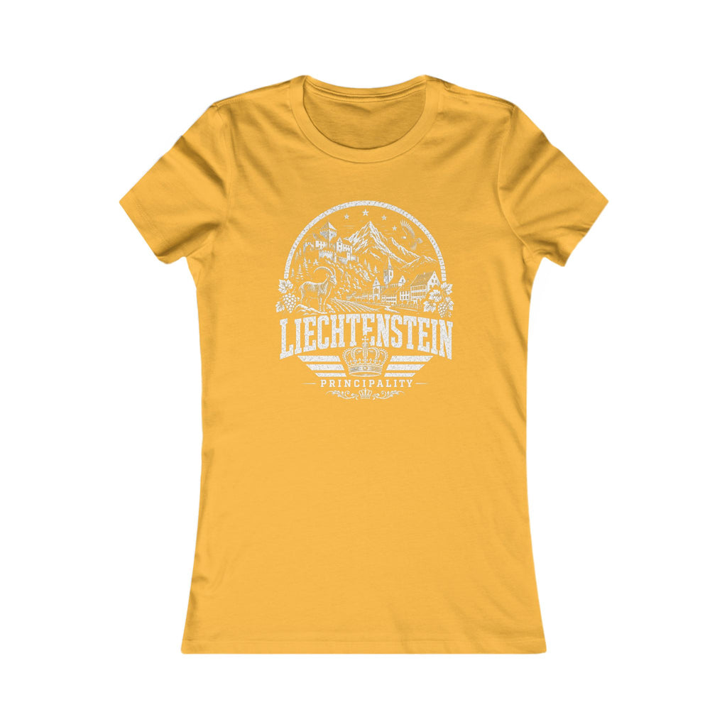 Liechtenstein vintage landmarks women's tee — iconic landmark design | Nameshi Destinations (view 8)