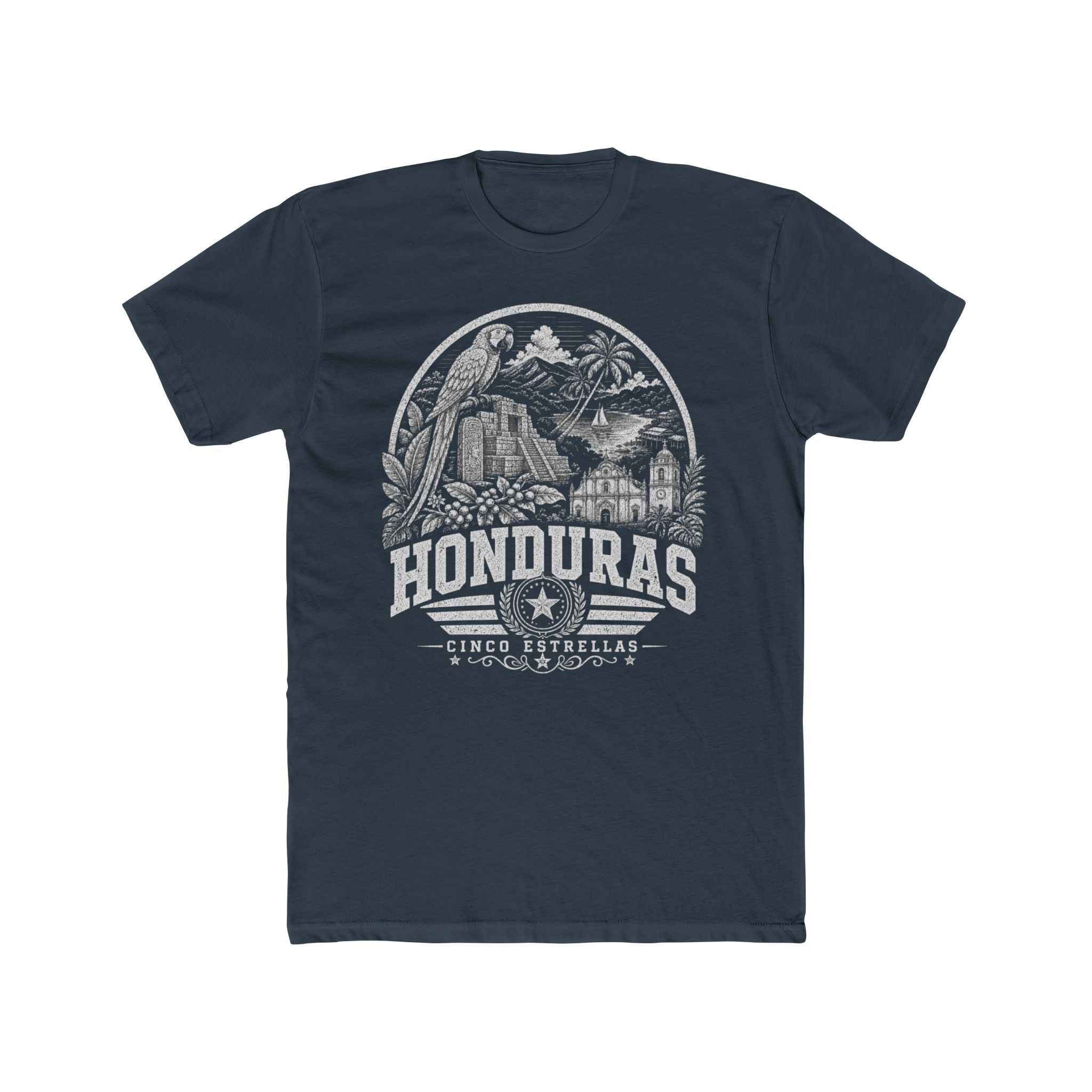 Honduras vintage landmarks men's tee — iconic landmark design | Nameshi Destinations (view 7)