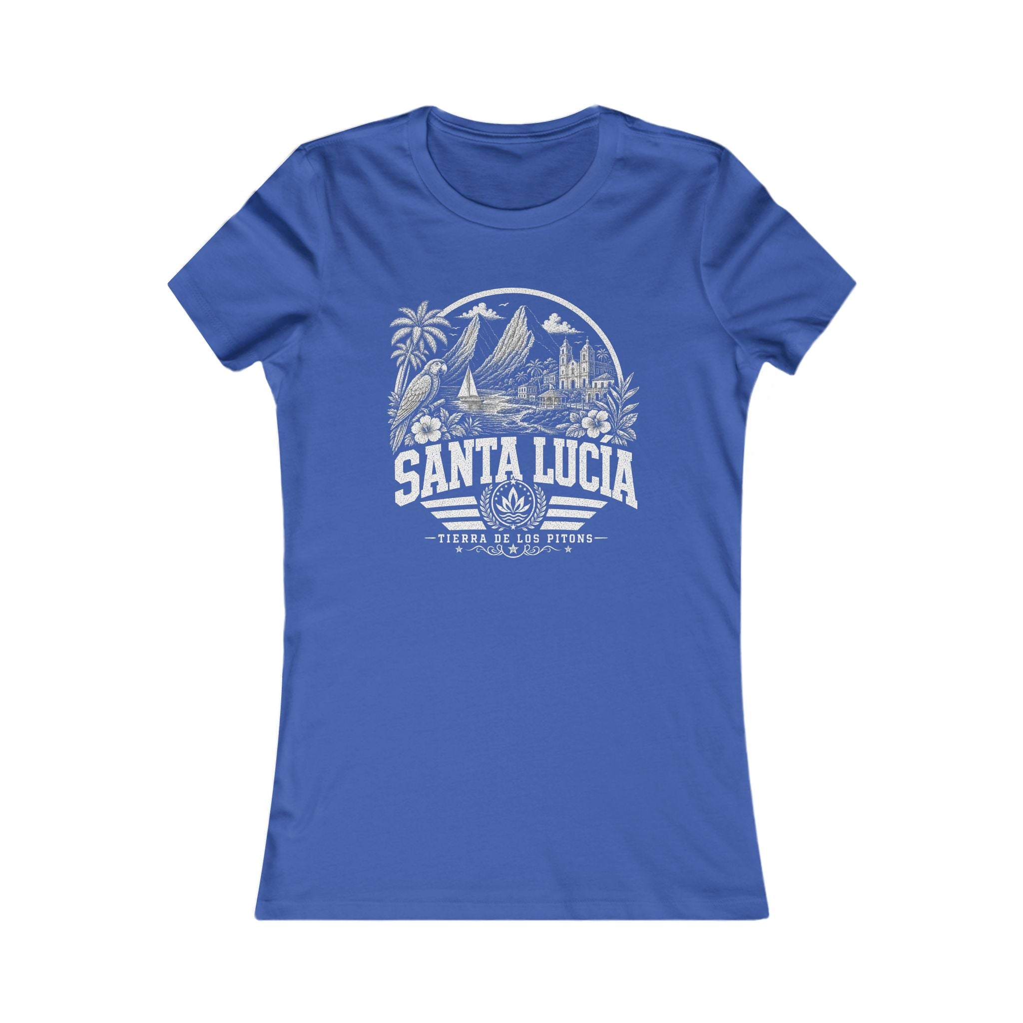 San Cristóbal y Nieves vintage landmarks women's tee — iconic landmark design | Nameshi Destinations (view 4)