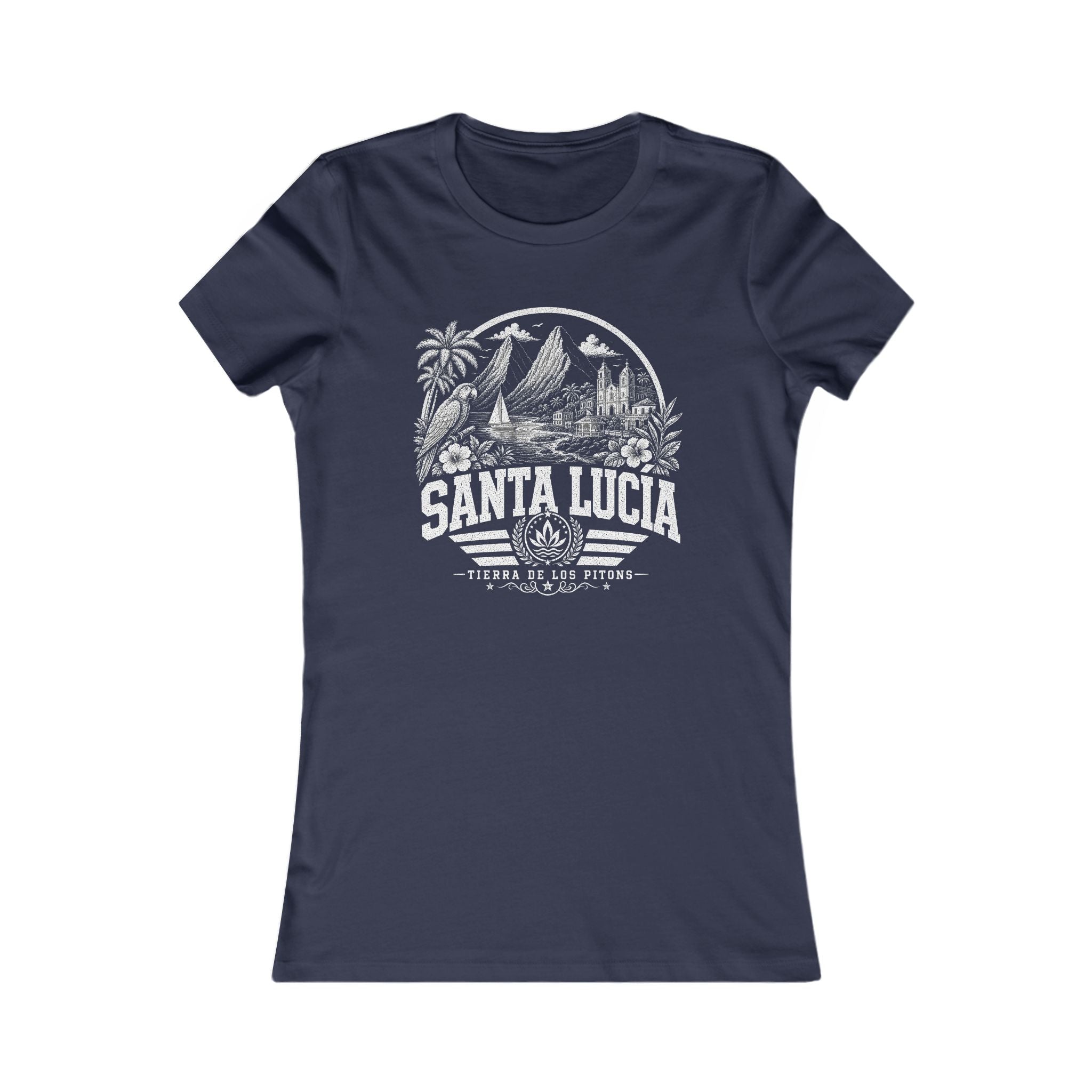 San Cristóbal y Nieves vintage landmarks women's tee — iconic landmark design | Nameshi Destinations (view 1)