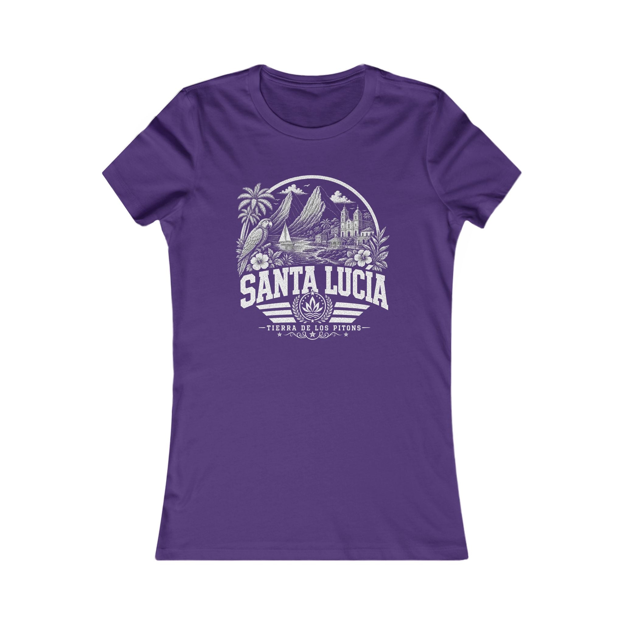 San Cristóbal y Nieves vintage landmarks women's tee — iconic landmark design | Nameshi Destinations (view 6)
