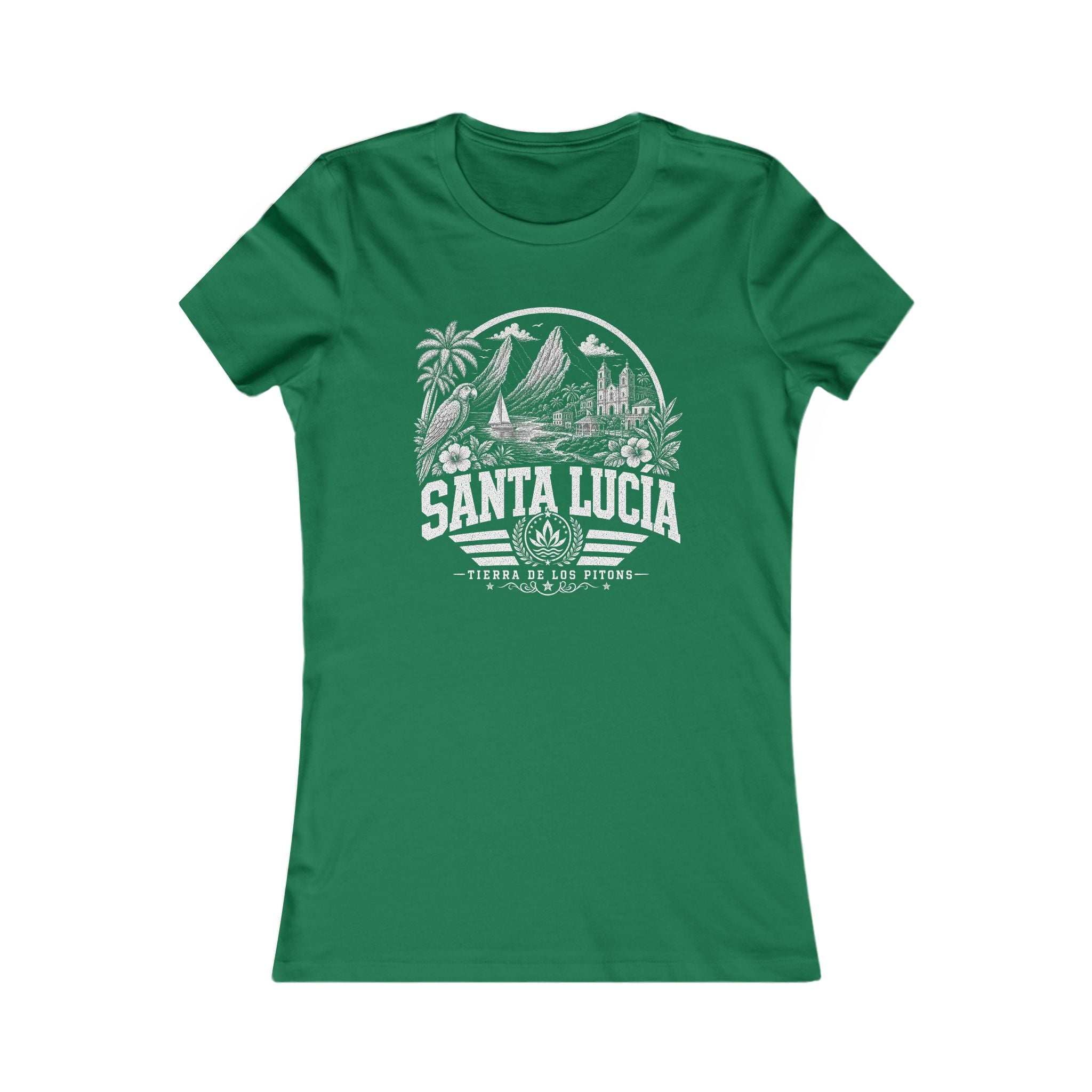 San Cristóbal y Nieves vintage landmarks women's tee — iconic landmark design | Nameshi Destinations (view 3)