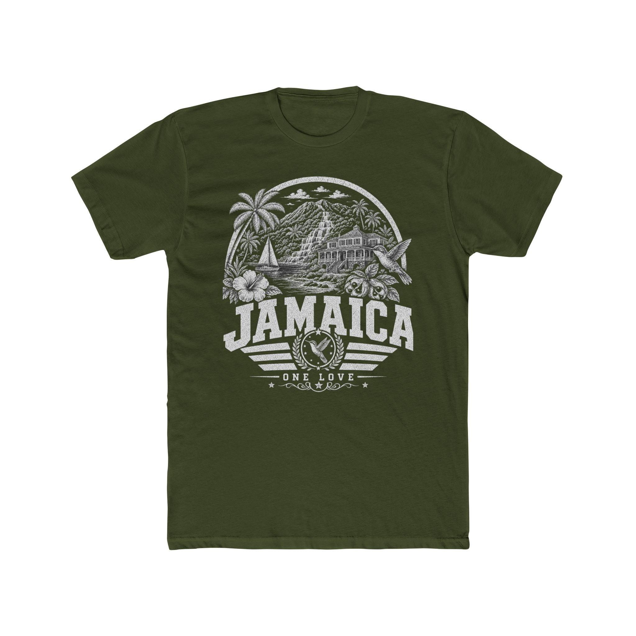 Jamaica vintage landmarks men's tee — iconic landmark design | Nameshi Destinations (view 4)